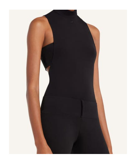Courrèges Mockneck Jersey Bodysuit In Black