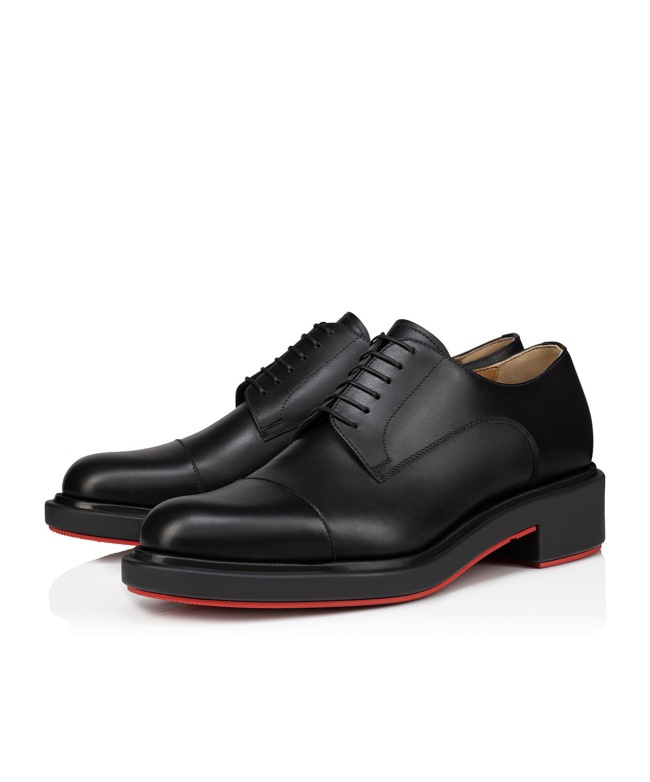 Christian Louboutin Leather Platform Loafers In Black