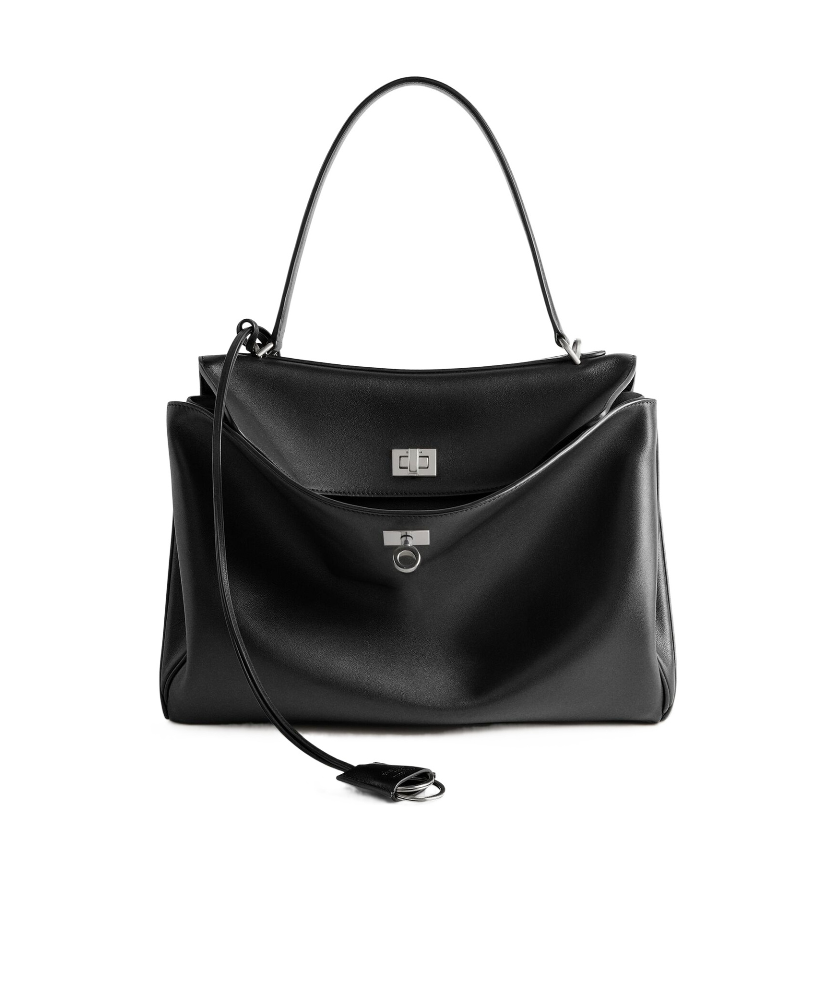Balenciaga Smooth Black Calfskin Small Rodeo Bag Women In Black