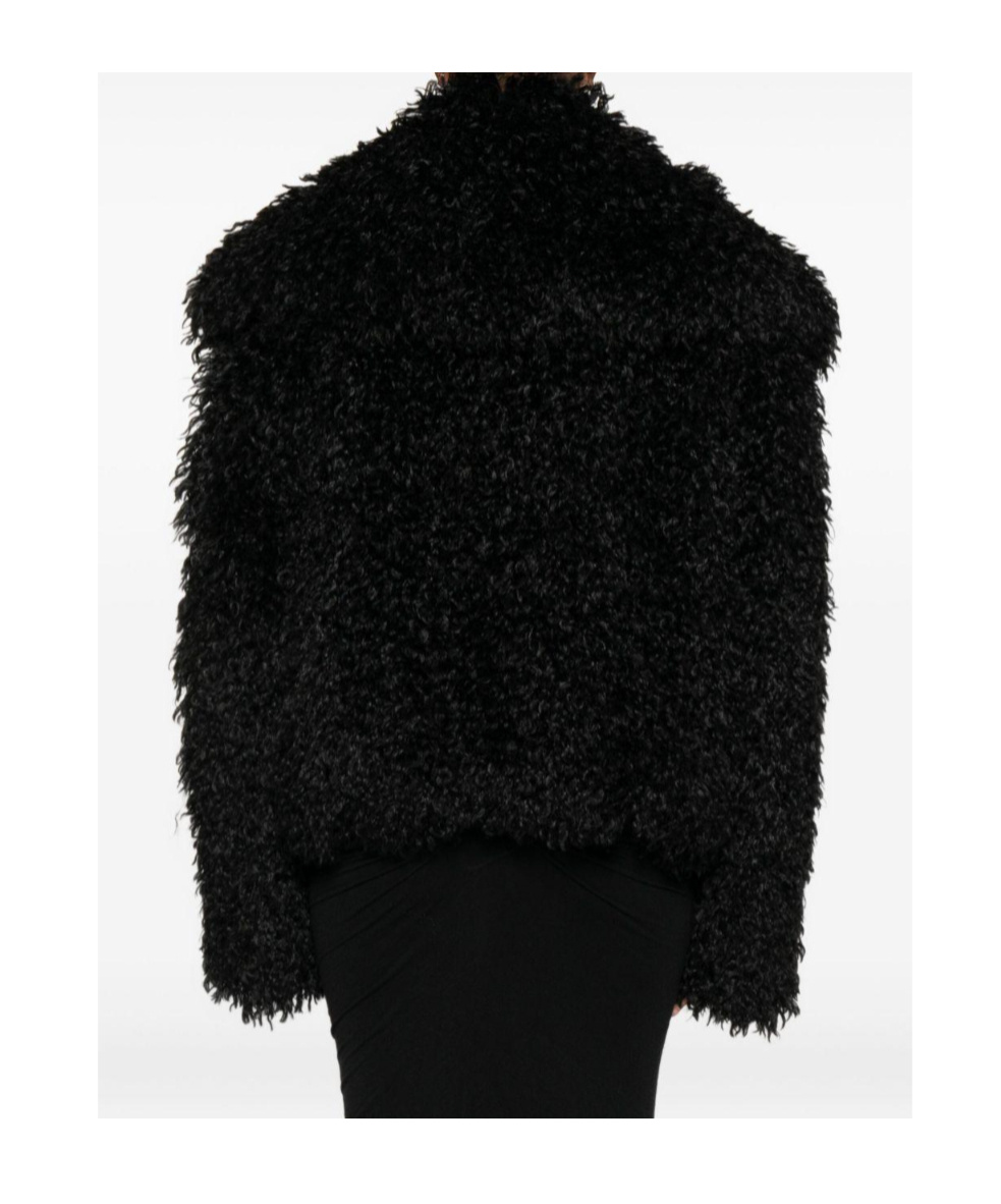 Amen Textured Shaggy Jacket In Black