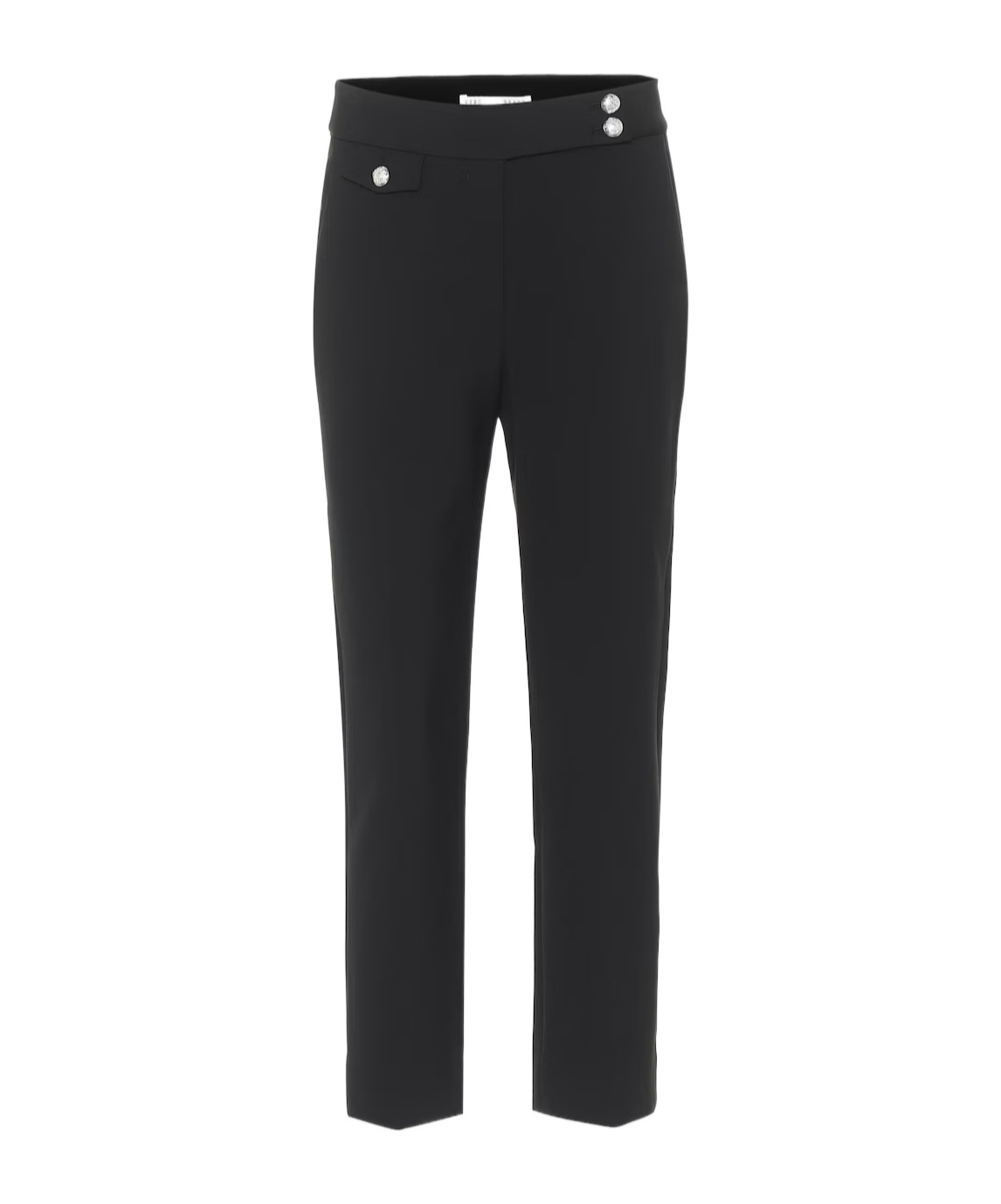 Veronica Beard Renzo Embossed Button Detail Trousers In Black