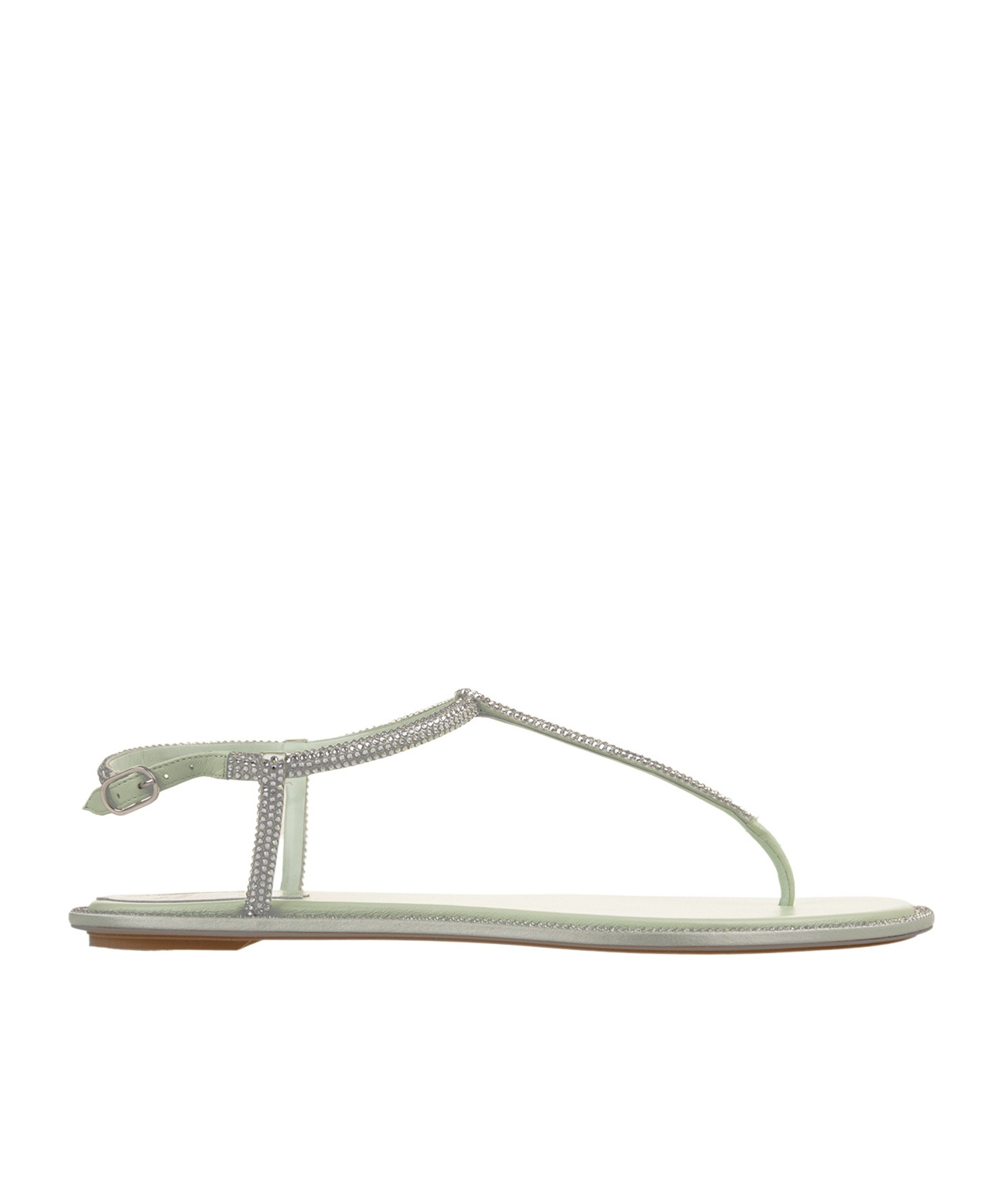 René Caovilla Diana White Sandal With Crystals 10 In Gray
