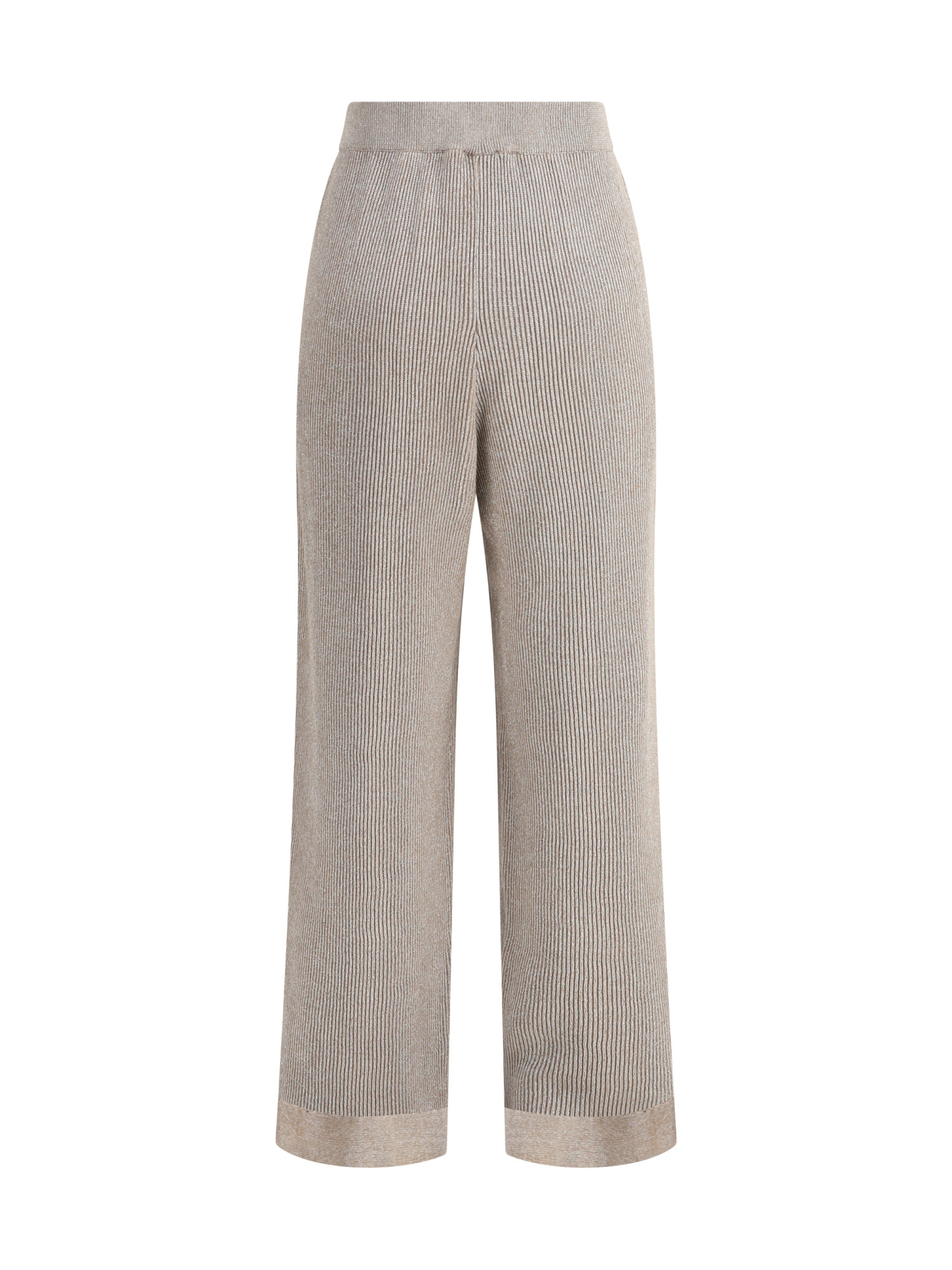 Brunello Cucinelli Ribbed Lurex Pants Elasticized Waistband In Gray