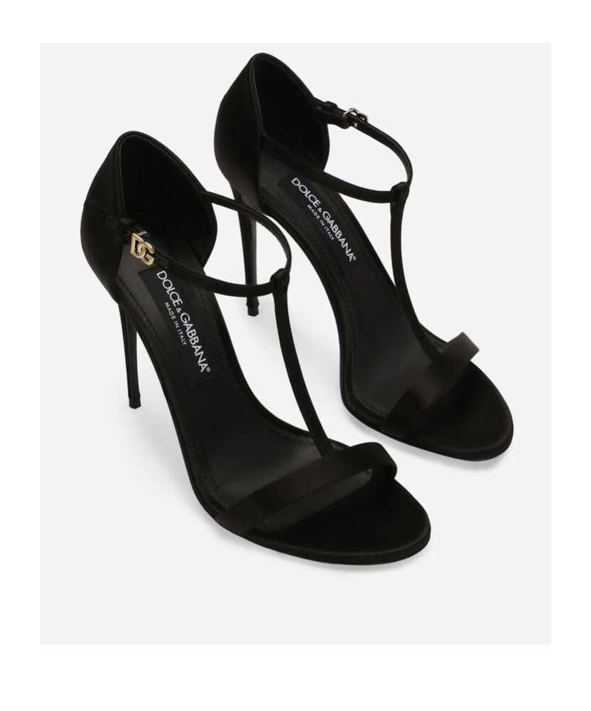 Dolce & Gabbana Woman Sandals Black Size 7.5 Textile Fibers In Black