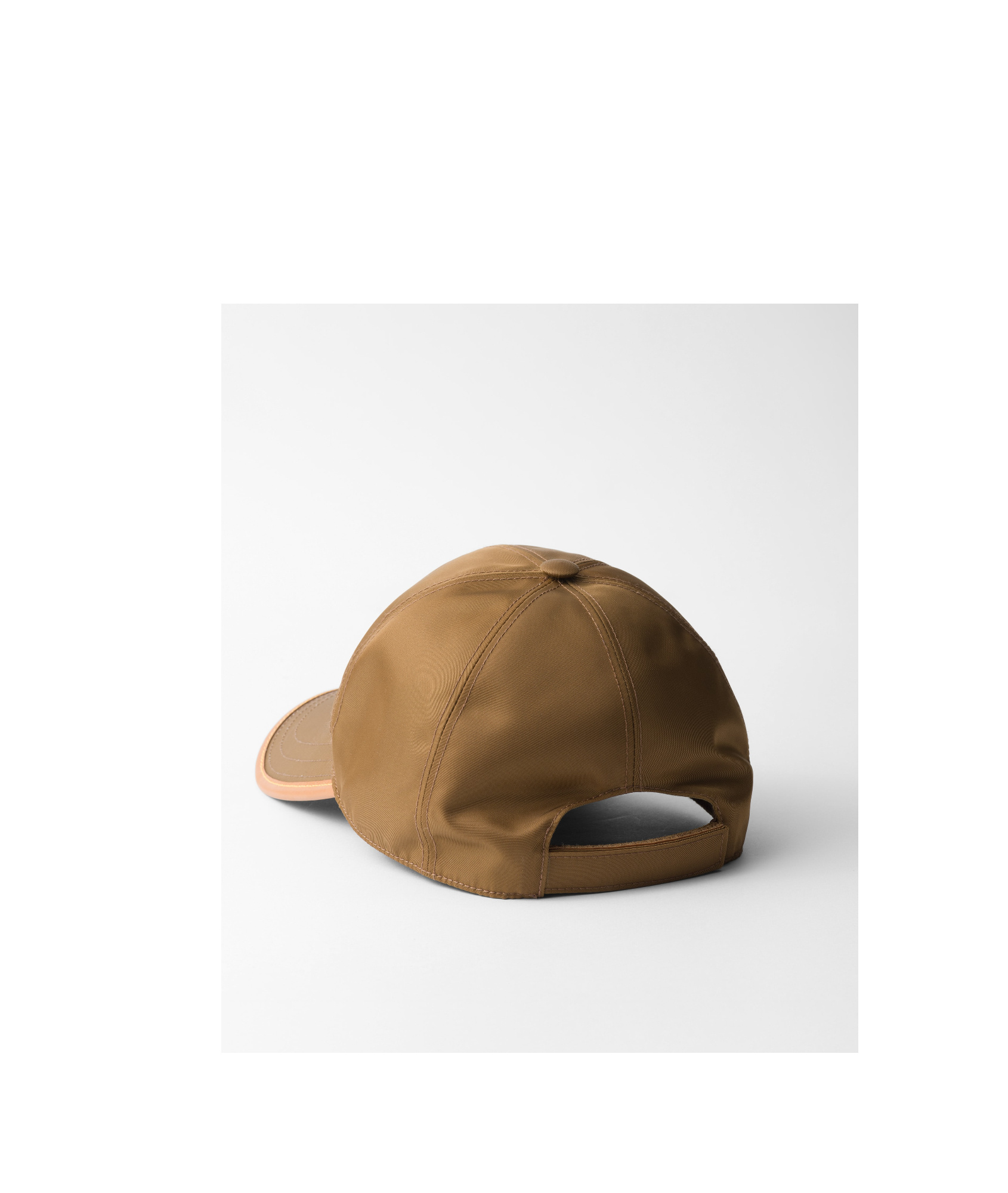 Prada Mens Brown Re-nylon Brand-plaque Recycled-nylon Baseball Cap In Brown