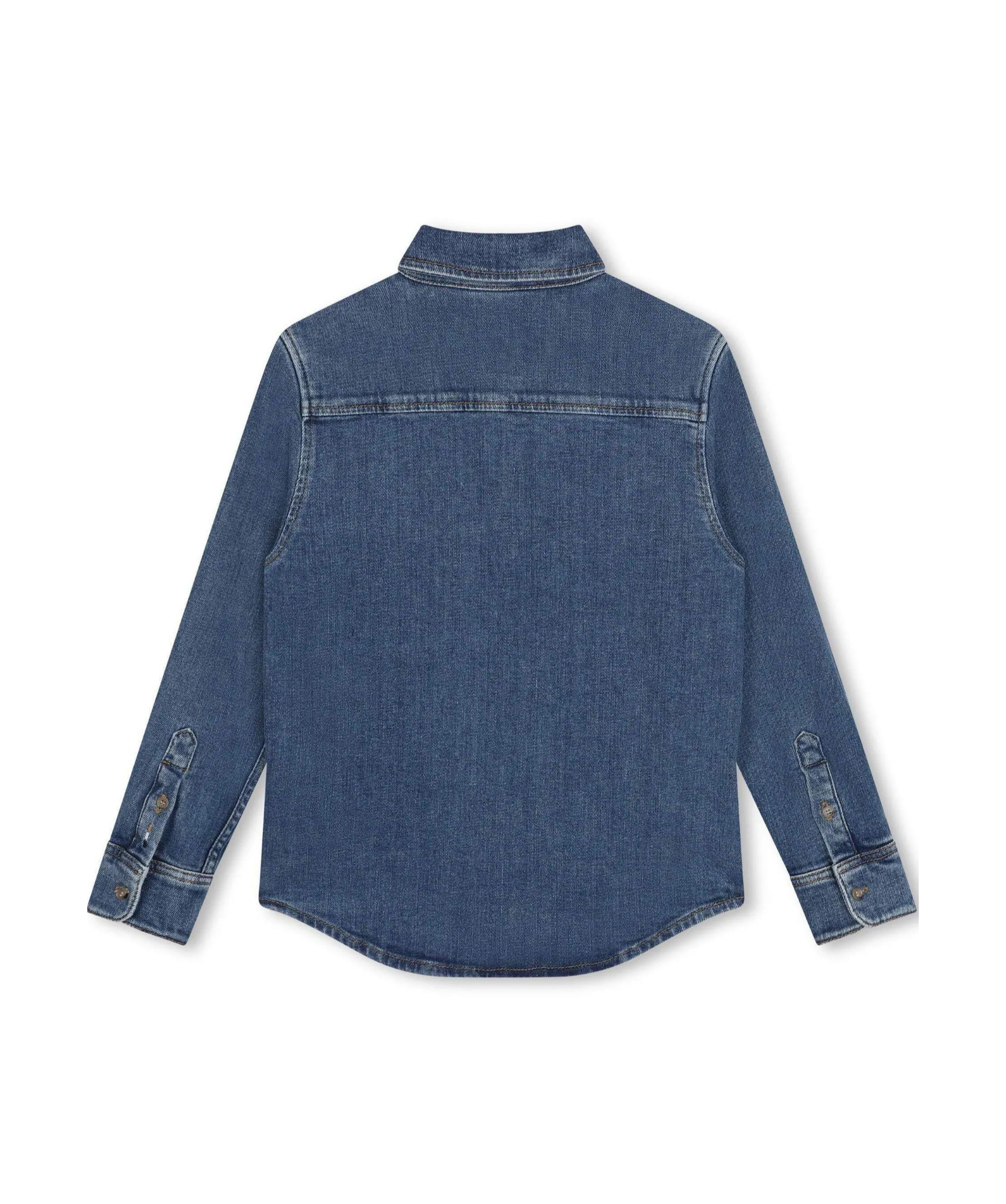Hugo Boss Camicia Denim Con Applicazione In Blue
