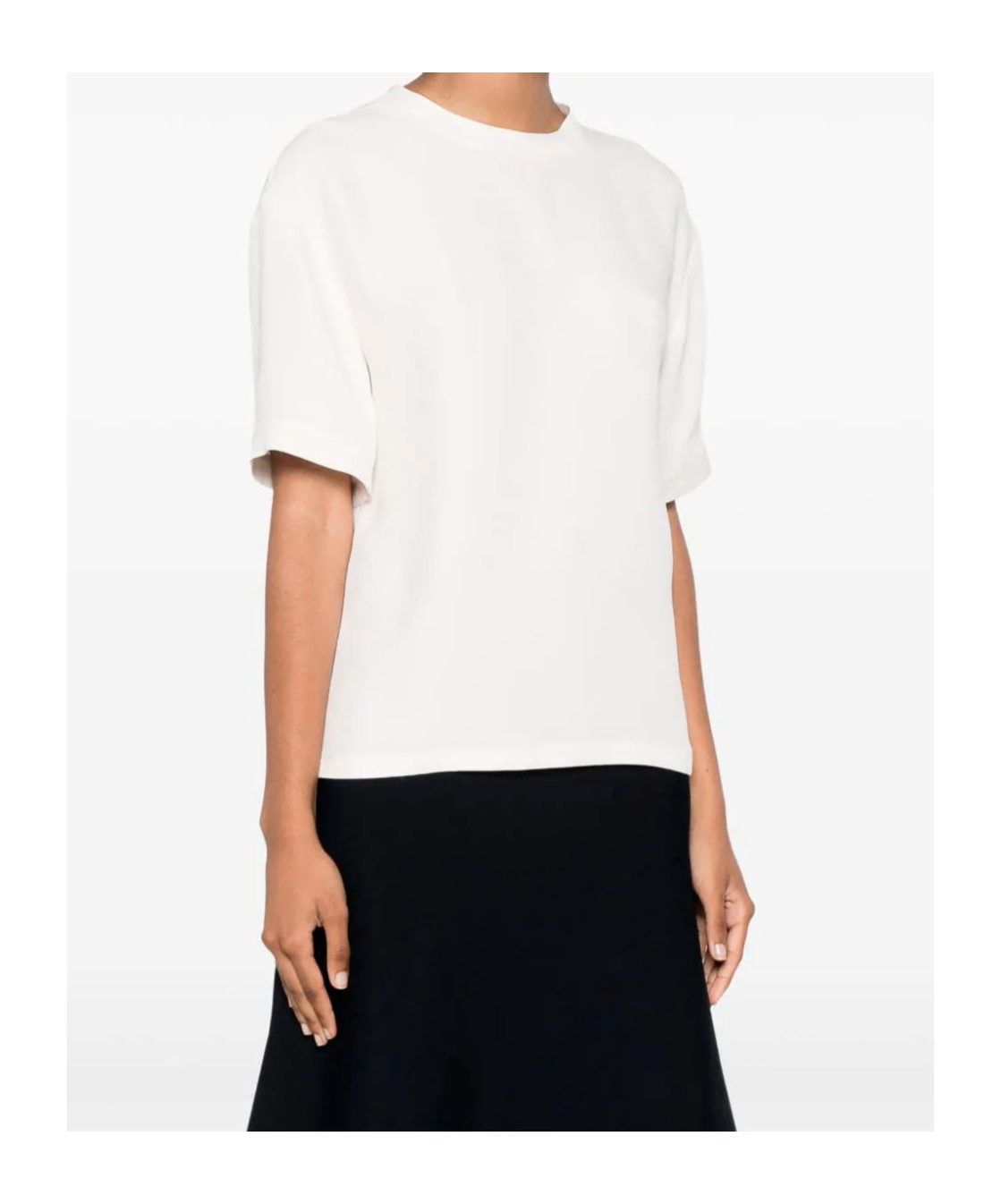 Valentino Crew-neck Silk T-shirt In White