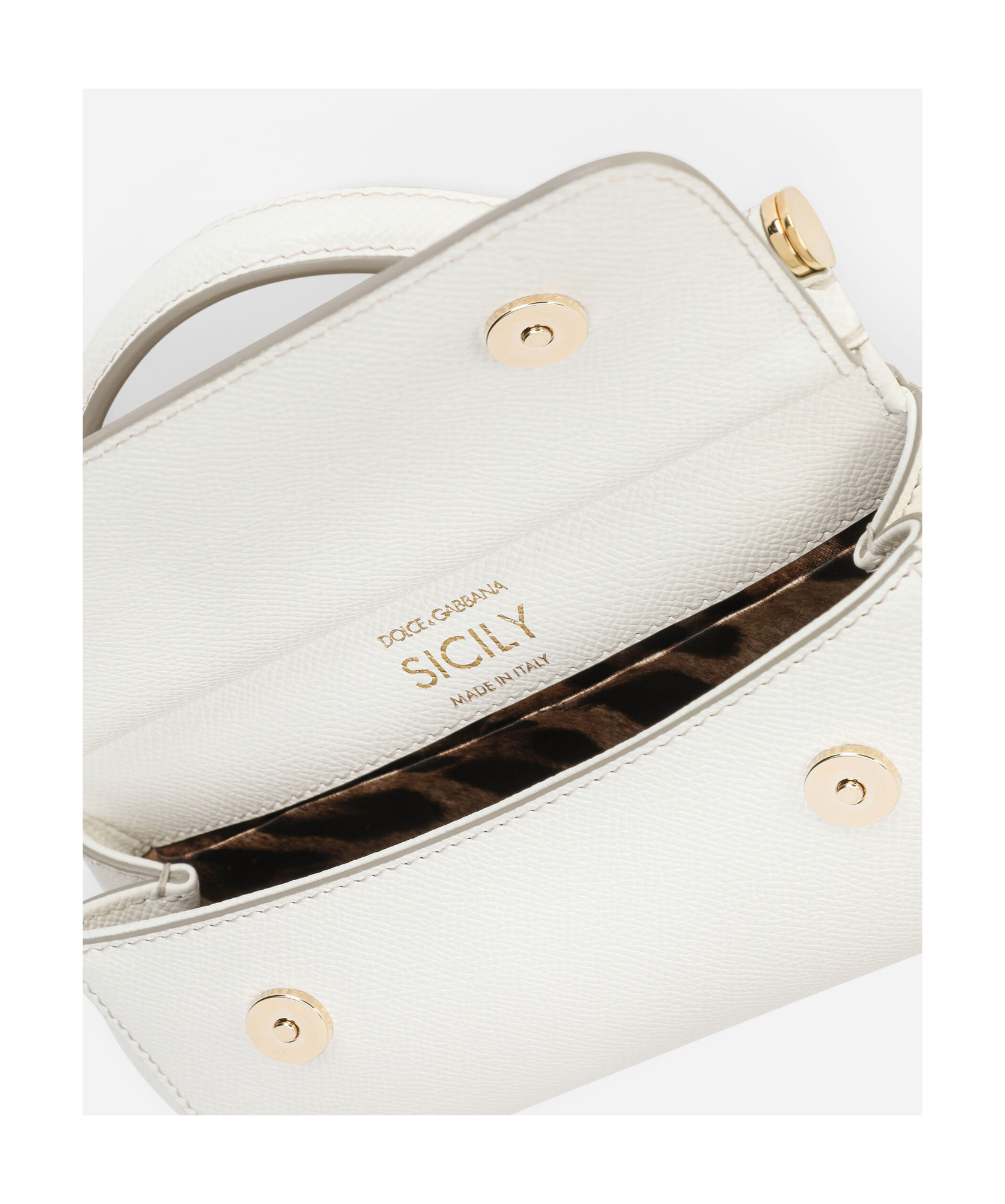Dolce & Gabbana Sicily Small Leather Top-handle Bag In White