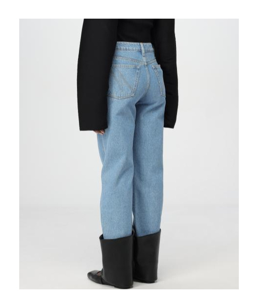 Nanushka Raynee Jeans With Alt-leather Cuffs In Blue