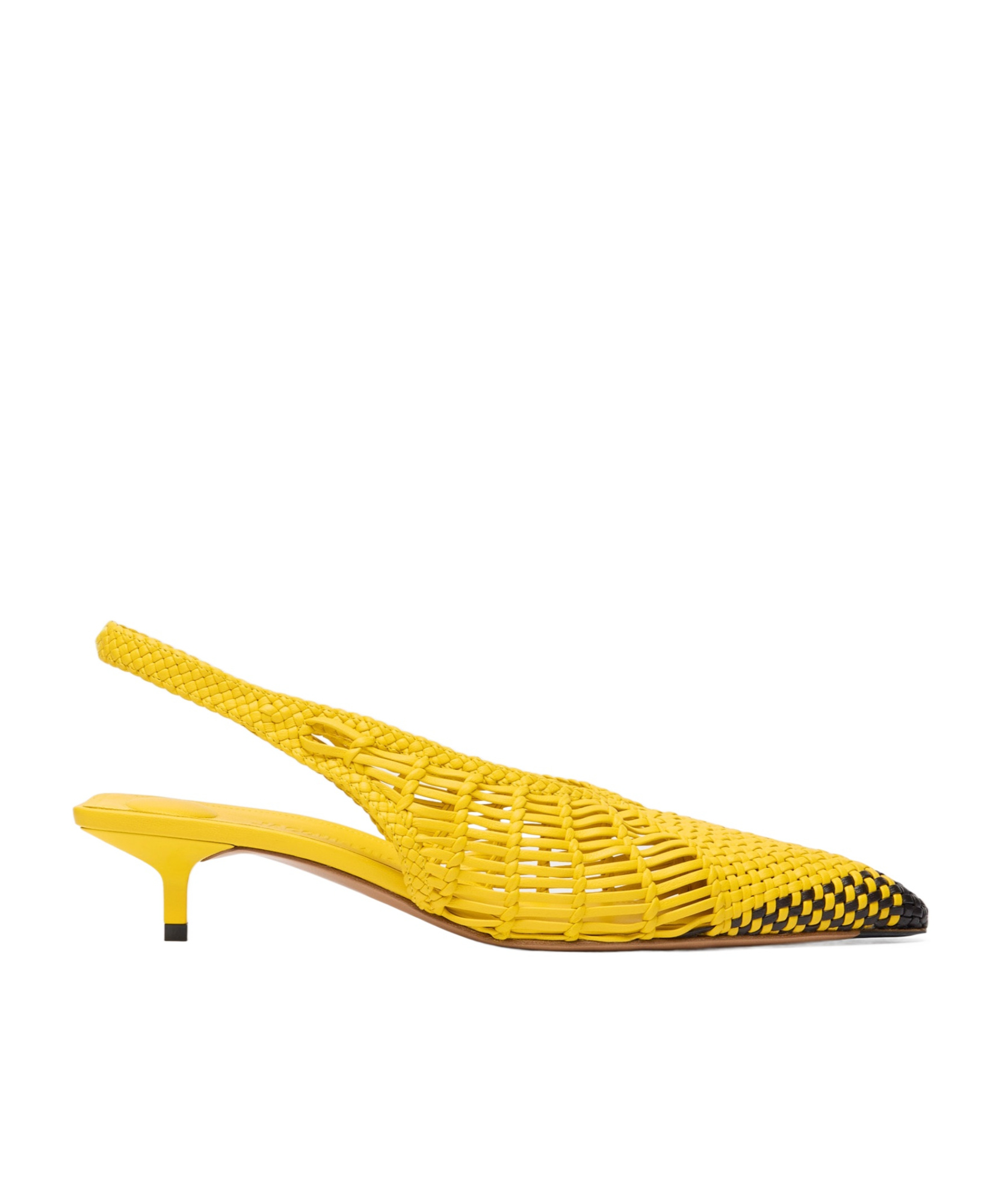 Jacquemus Cubisto Banane Pointed Toe Slingback Pump In Yellow