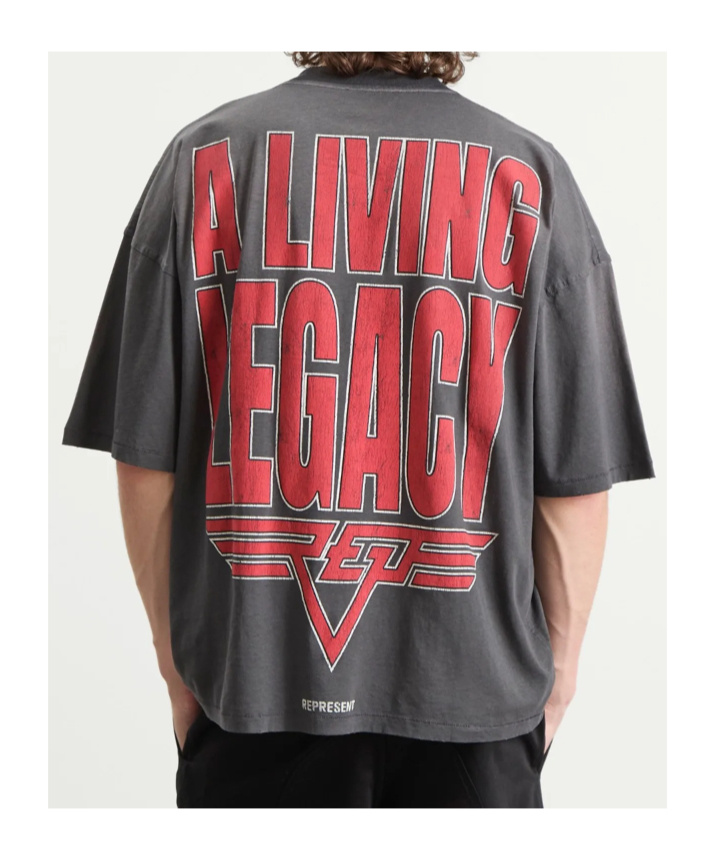 Represent Reversible Living Legacy Tour T-shirt In Grey In Black