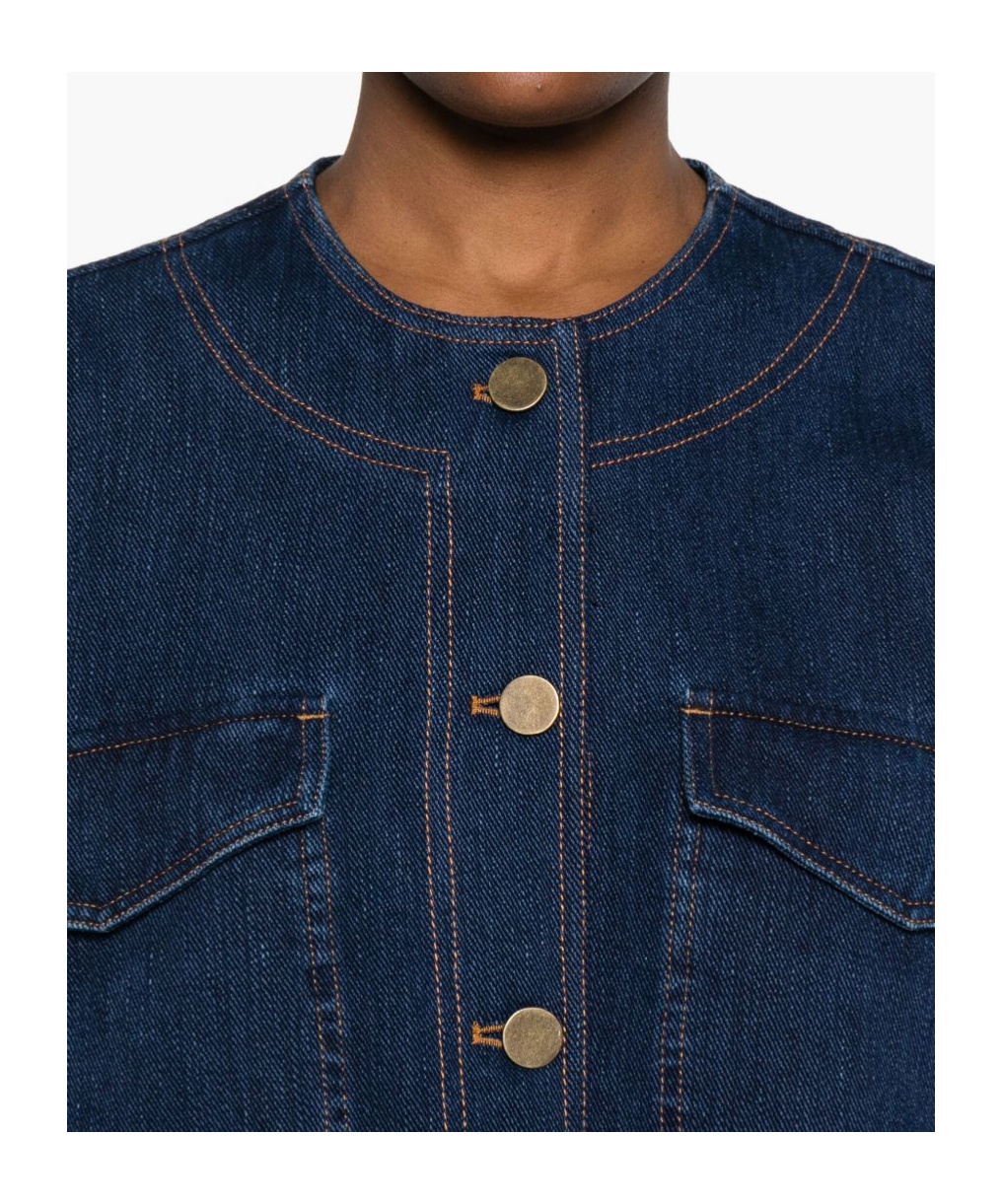 Forte Forte Cotton Overshirt With Chest And Patch Pockets In Blue