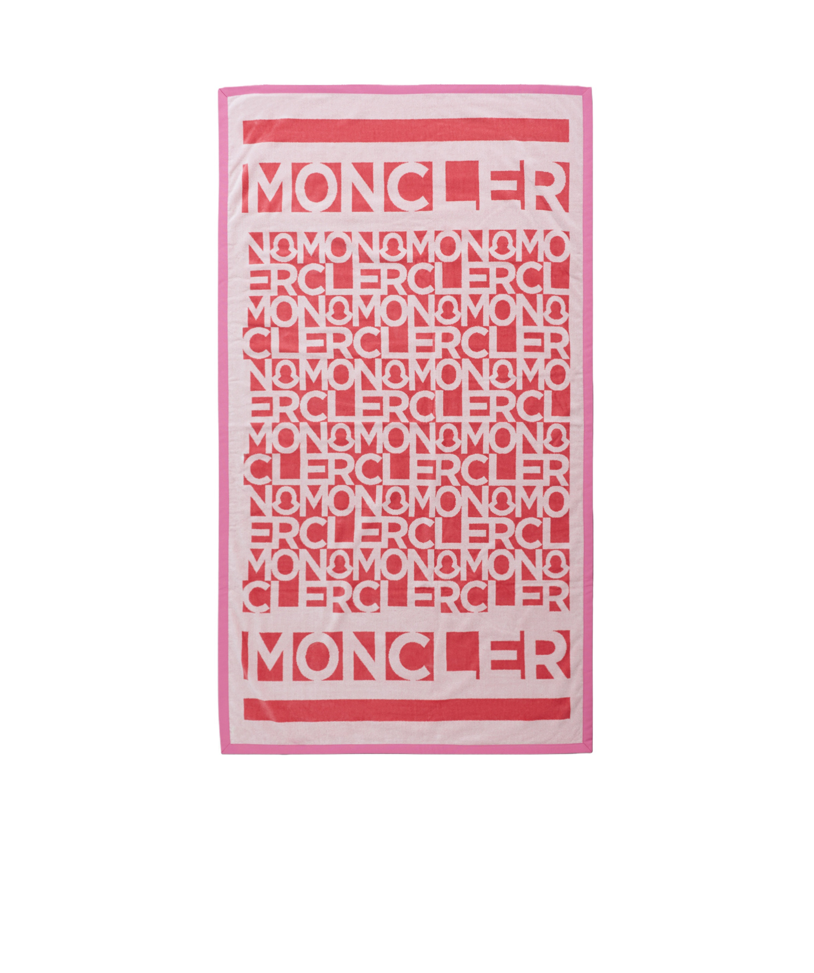 Moncler Logo-print Cotton Towel In Pink