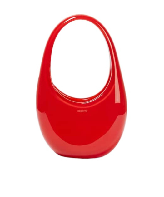 Coperni Swipe Mini Glass Tote Bag In Red