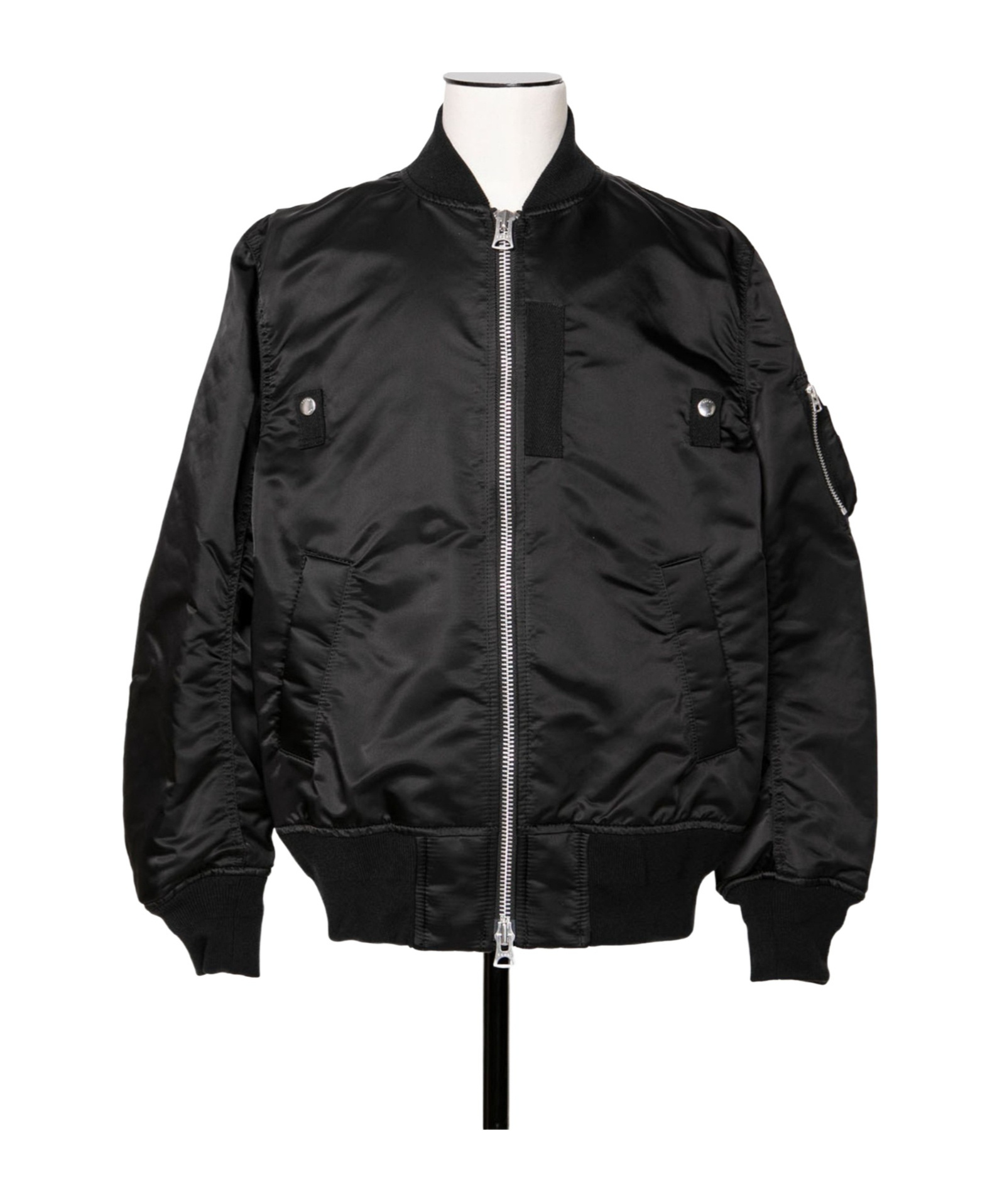 Sacai Zip-up Bomber Jacket In Black