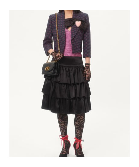 Shop Valentino Rebrodé Lace Tights In Black