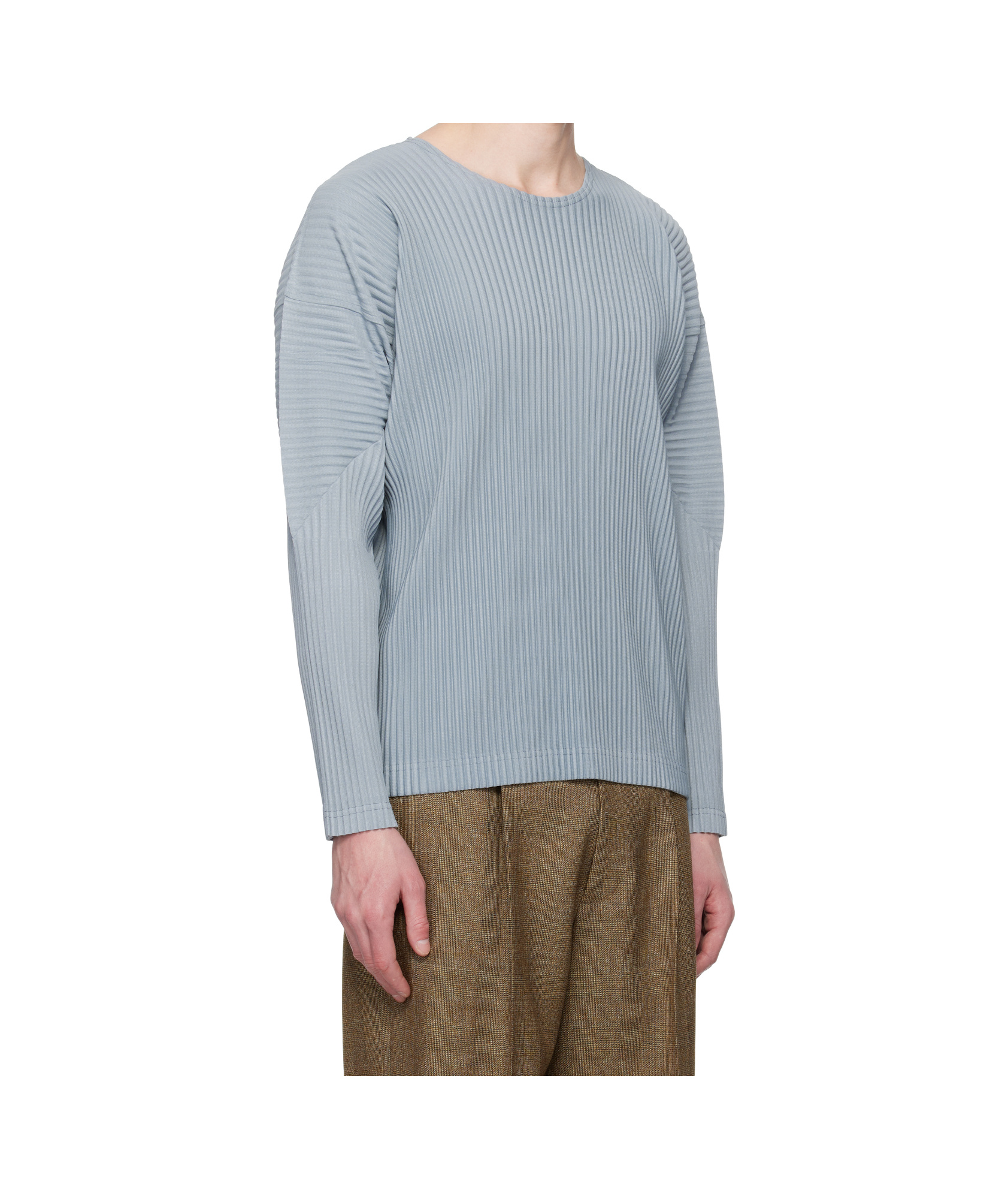 Issey Miyake Round Neck Long Sleeve T-shirt