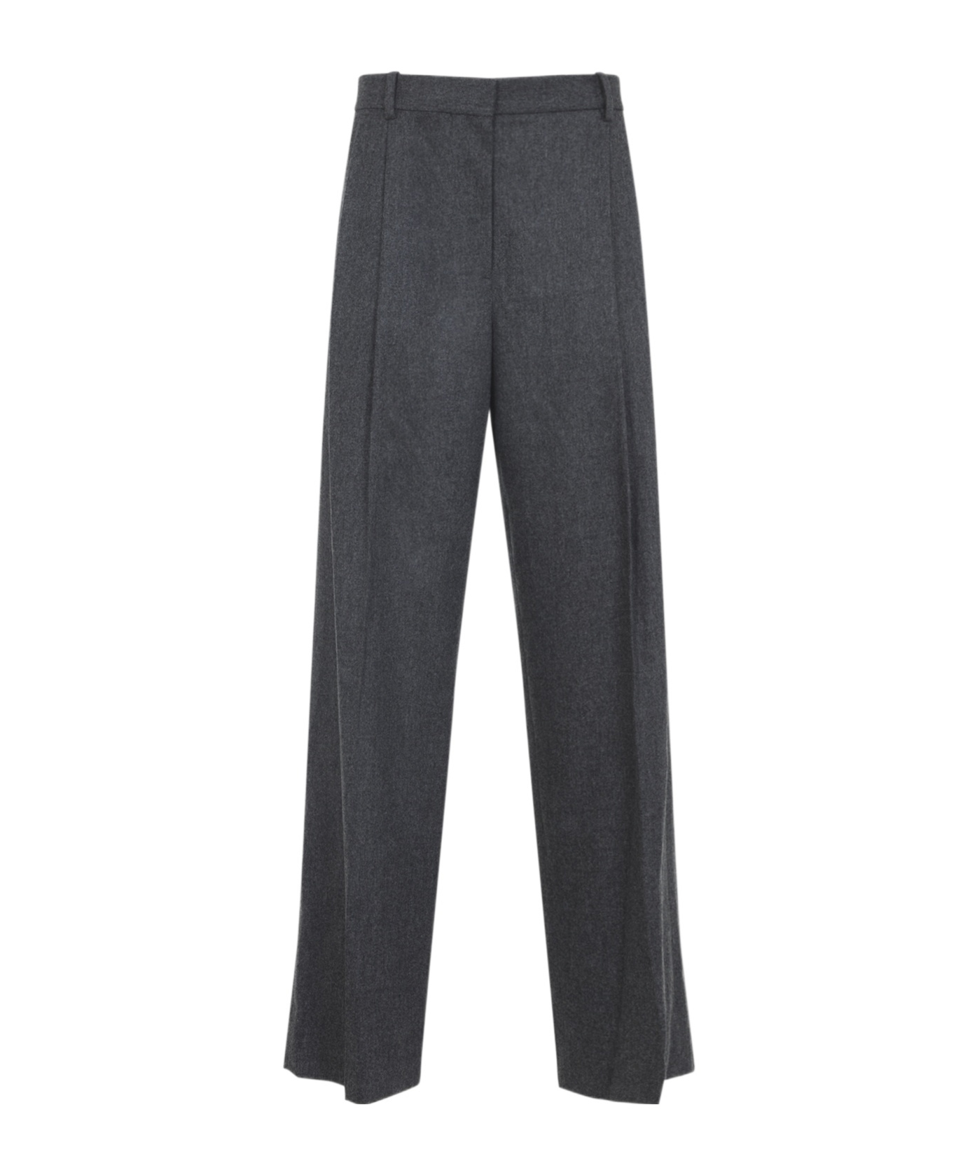 Khaite Wool Straight-leg Trousers In Gray
