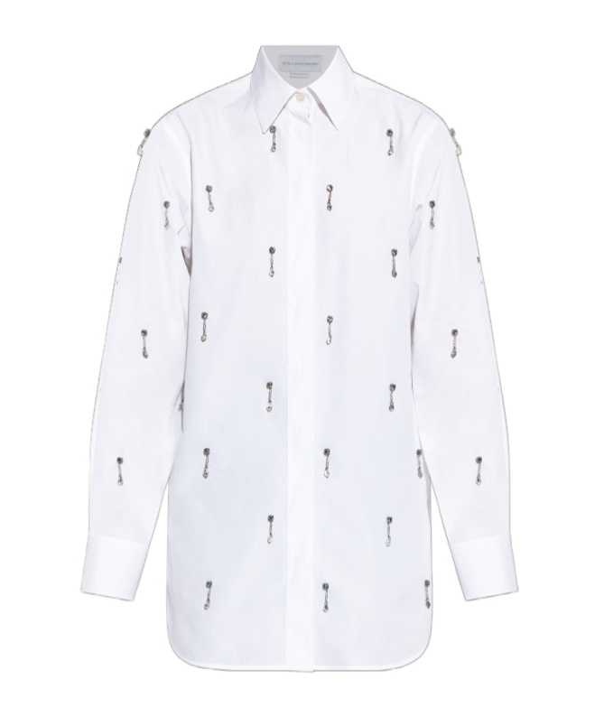 Stella Mccartney Crystal-embellished Shirt In White