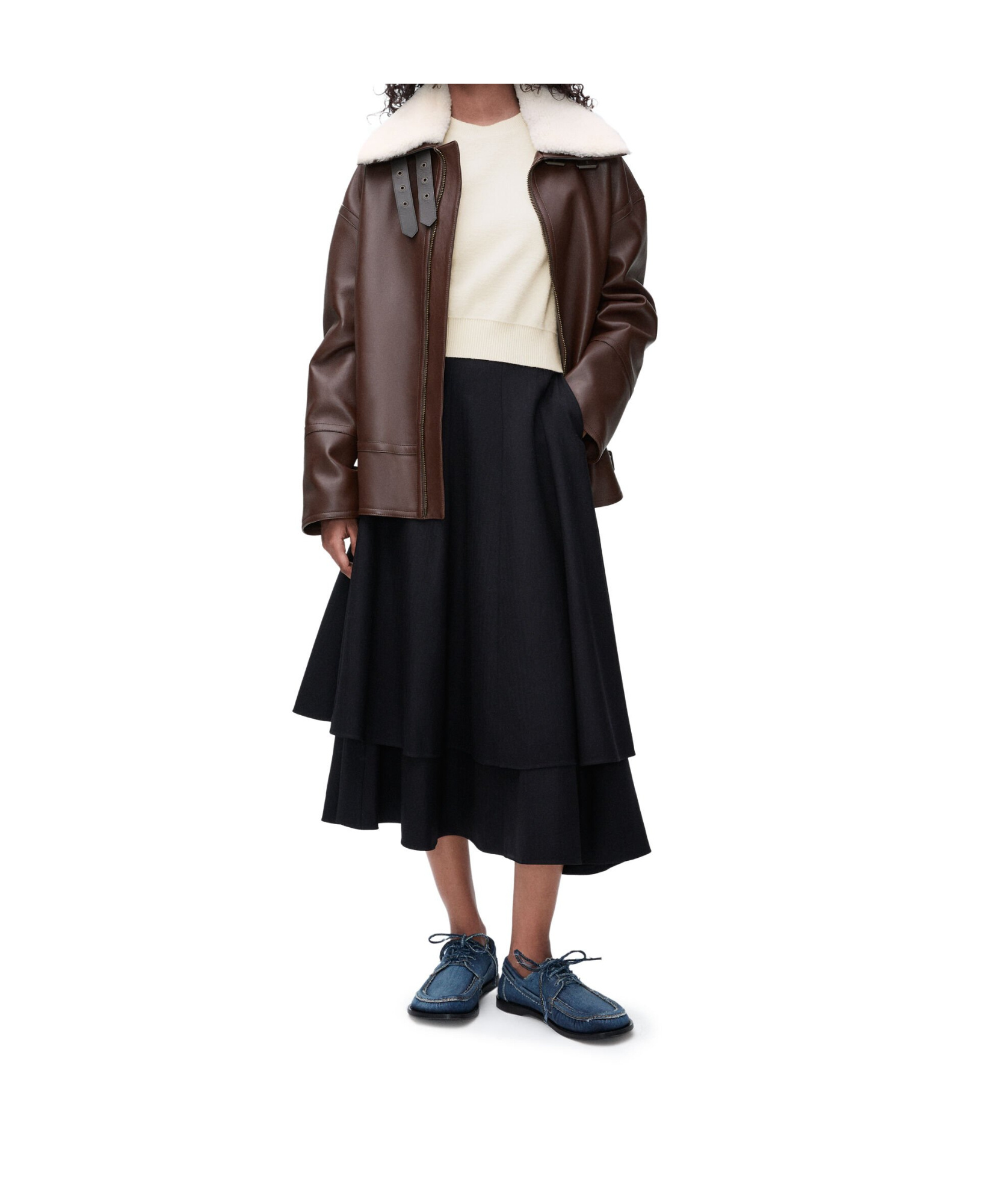 Shop Loewe Anagram Sweater In Wool In White