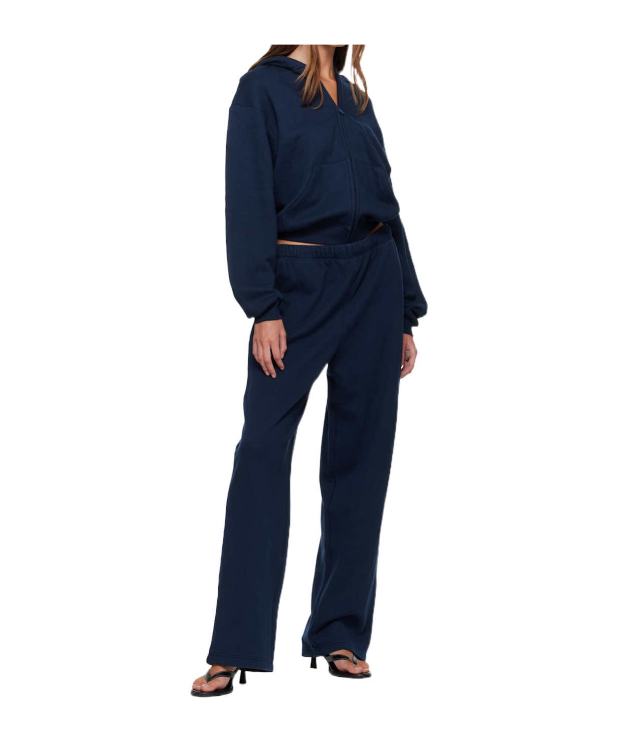 Skims Logo Sweatpants In Navy Blue