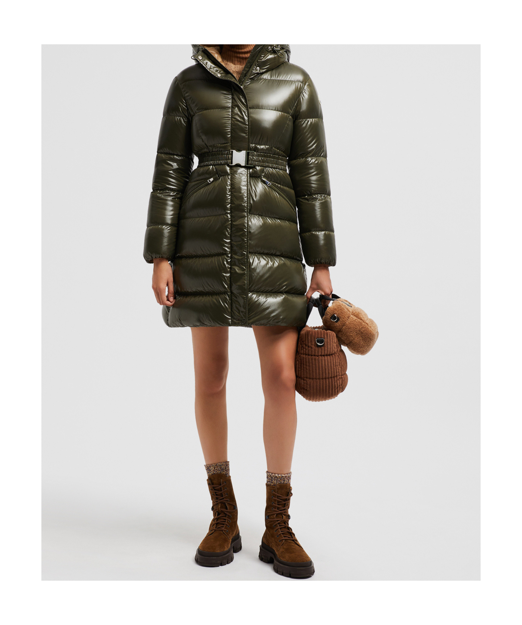 Moncler Doudoune Longue Bellevue In Green