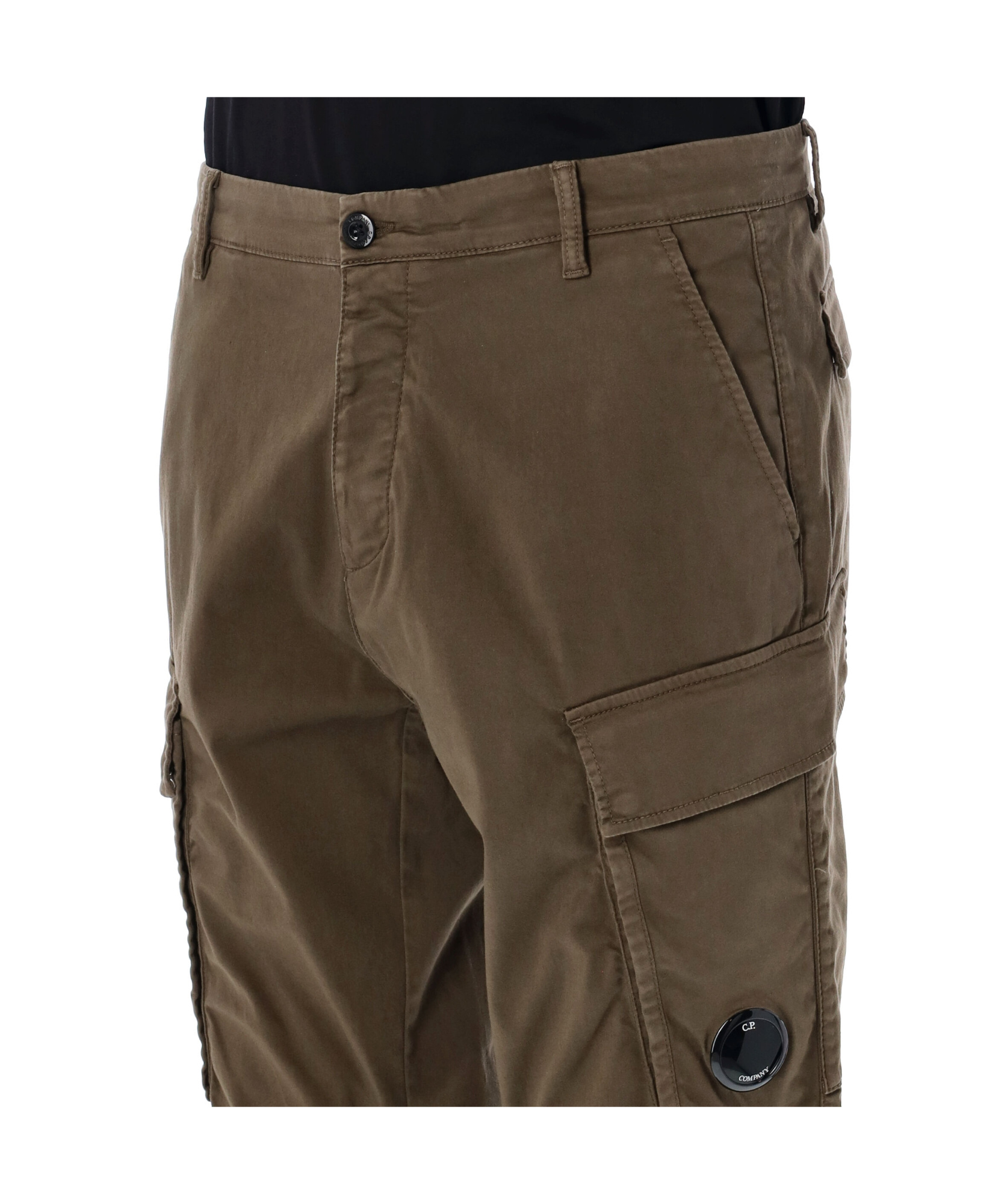 C.p. Company C.p.company Stretch Sateen Loose Cargo Pants In Brown