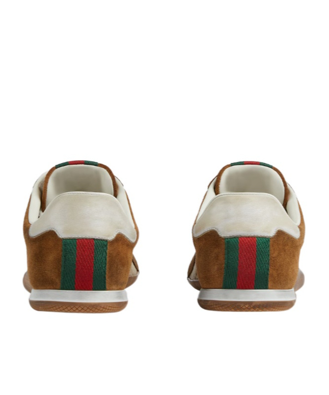 Gucci Shift Gg Canvas And Suede Sneakers In Multi
