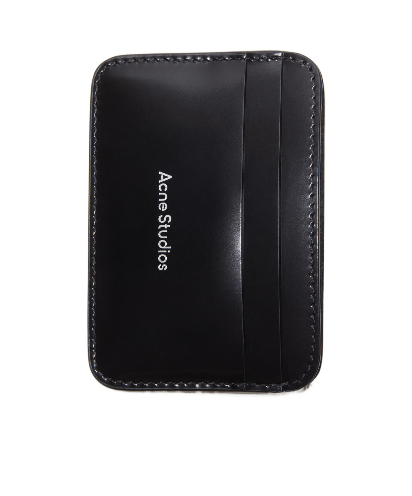 Acne Studios Aroundy Leather Card Holder In Black