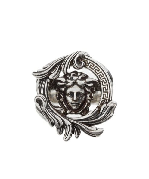 Versace Medusa Head Motif Ring In Metallic