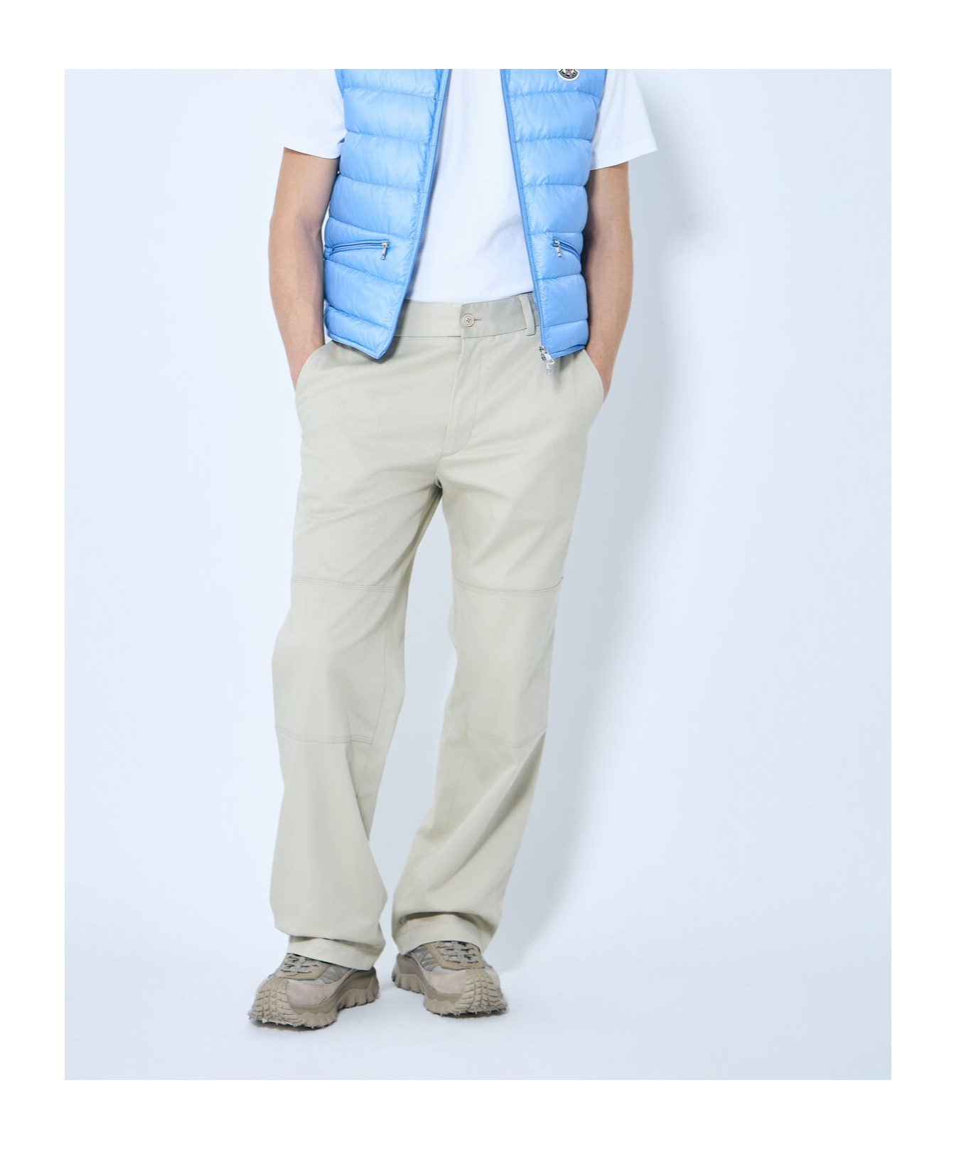 Moncler Belt-loop Casual Pants In White