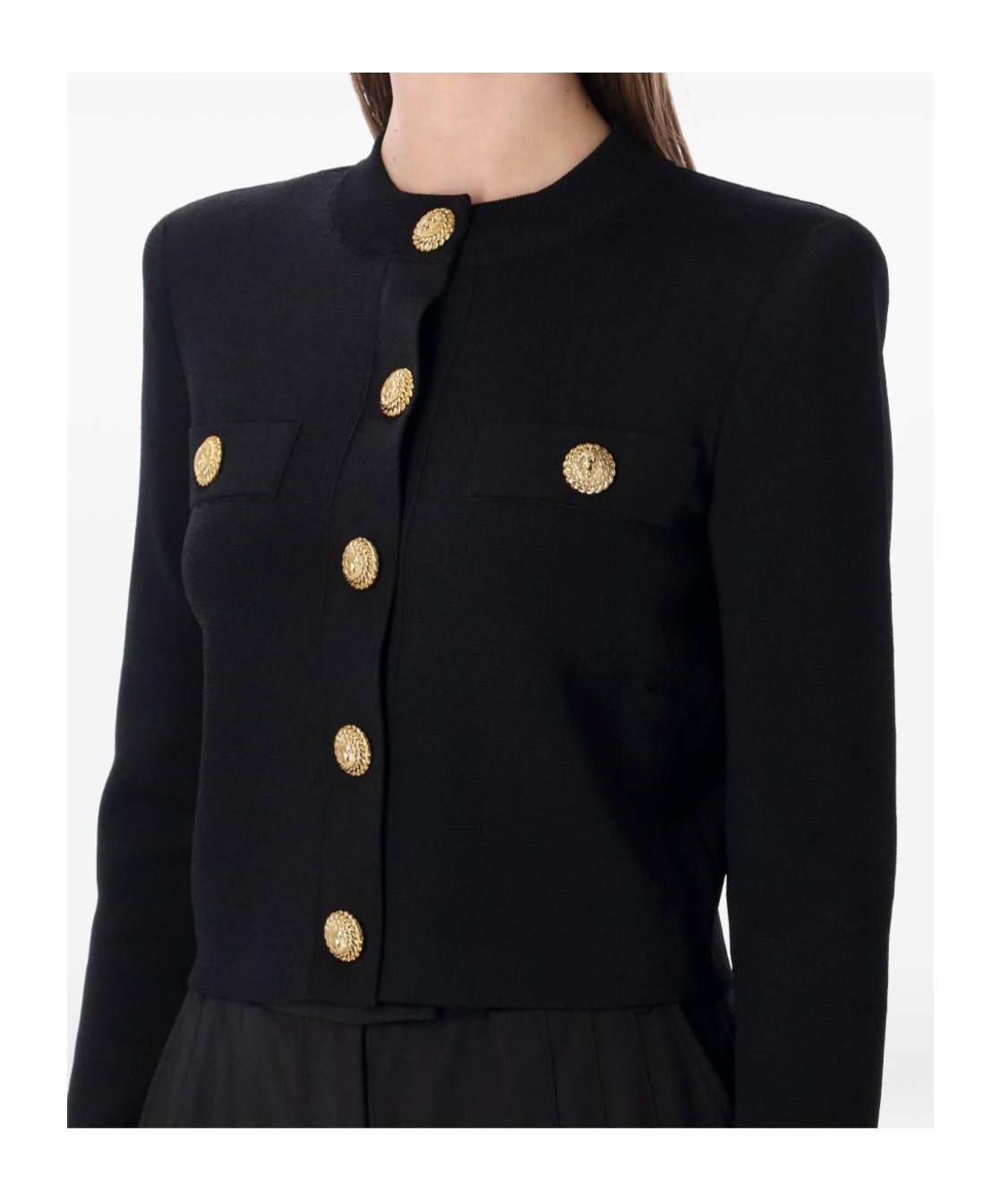Balmain Button-embellished Cardigan In Black