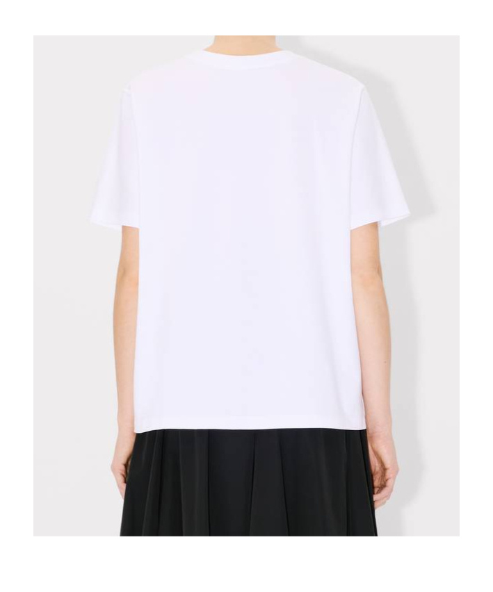 Kenzo Poplin Shirt With Cropped Length And Short Sleeves In White