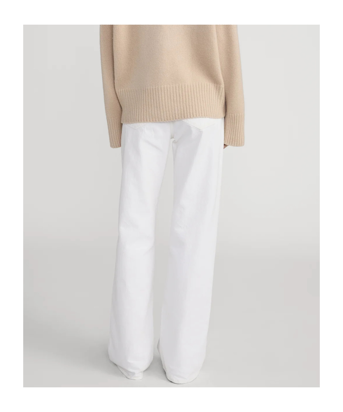 Frame Le Pixie Slim Fit Palazzo Pants In White