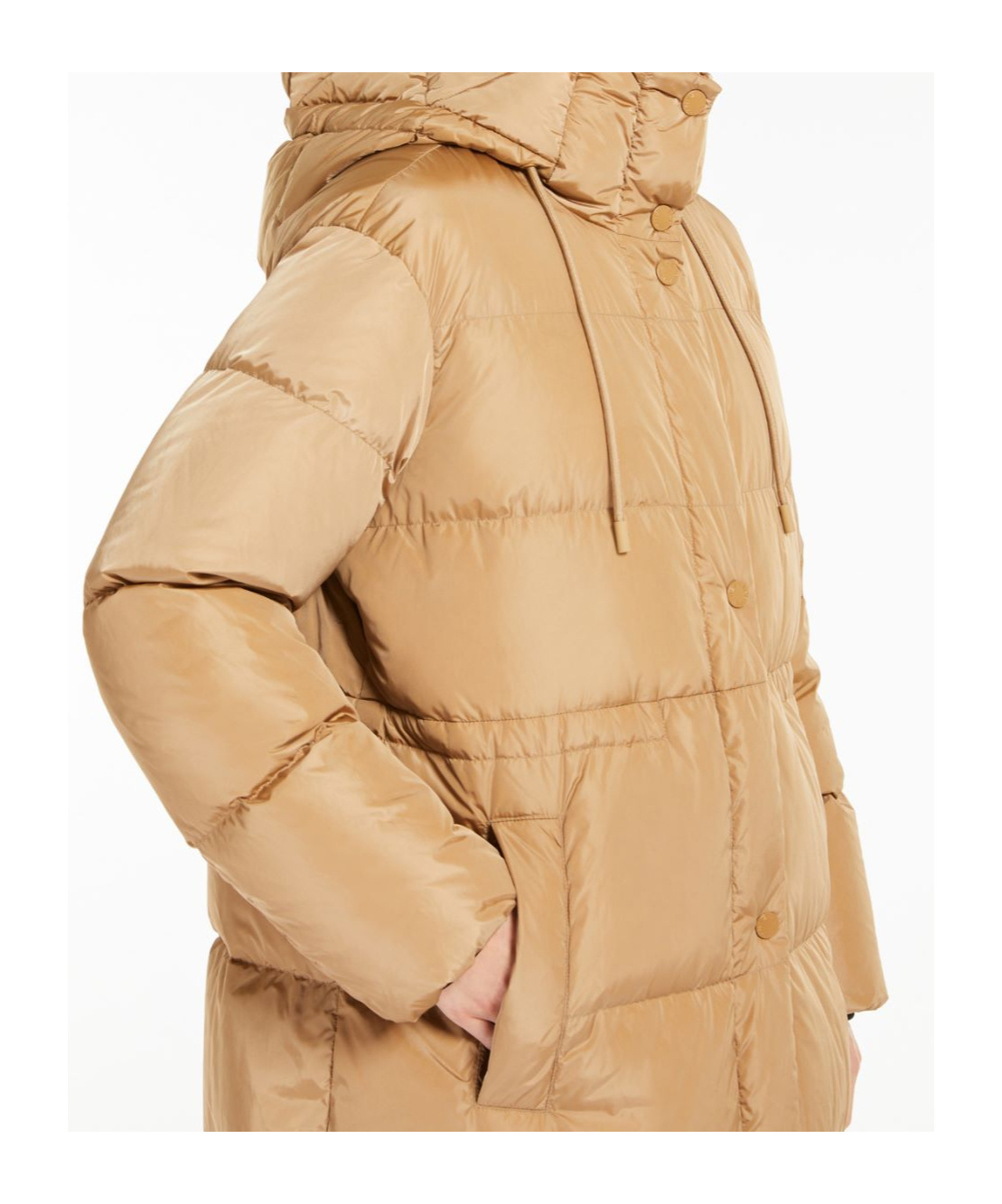 Weekend Max Mara Dolly Hooded Down Jacket In Nude