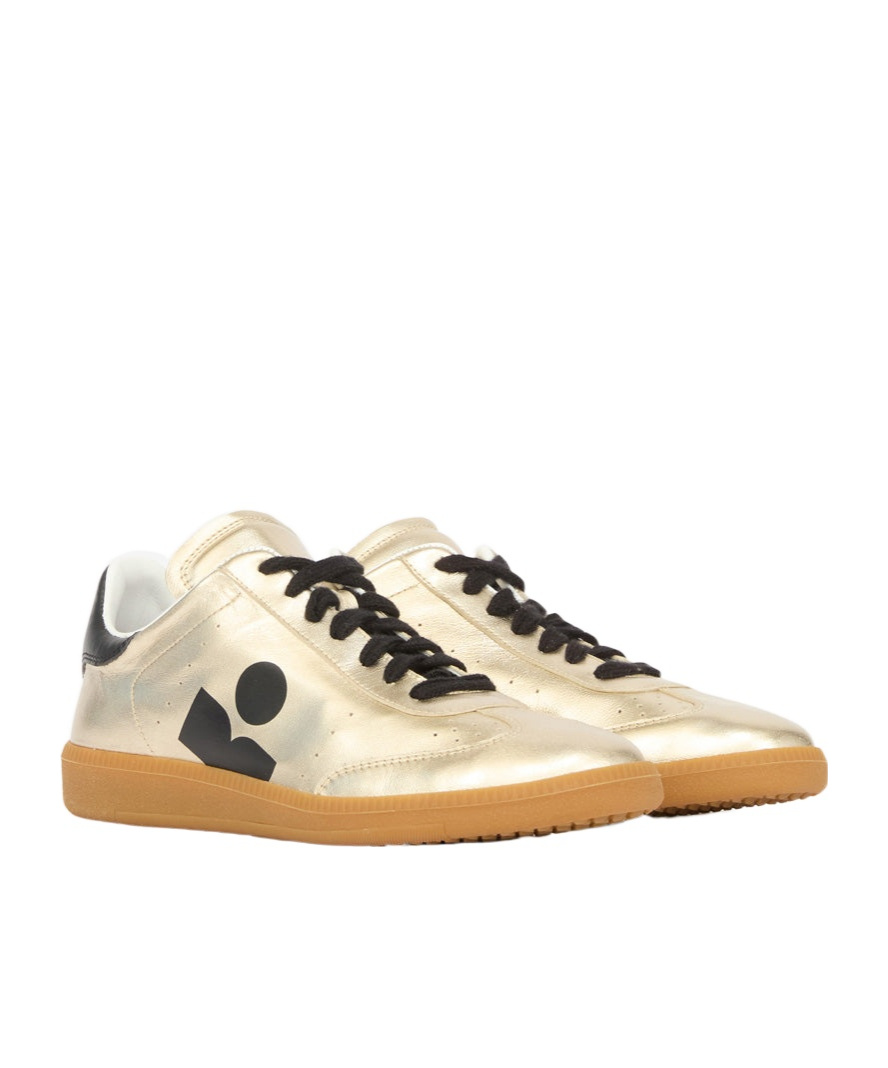 Isabel Marant Shiny Leather Kaycee Sneakers In Nude