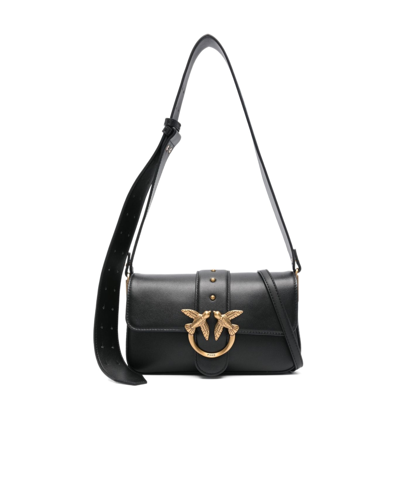 Shop Pinko Flip Shoulder Bag In Black