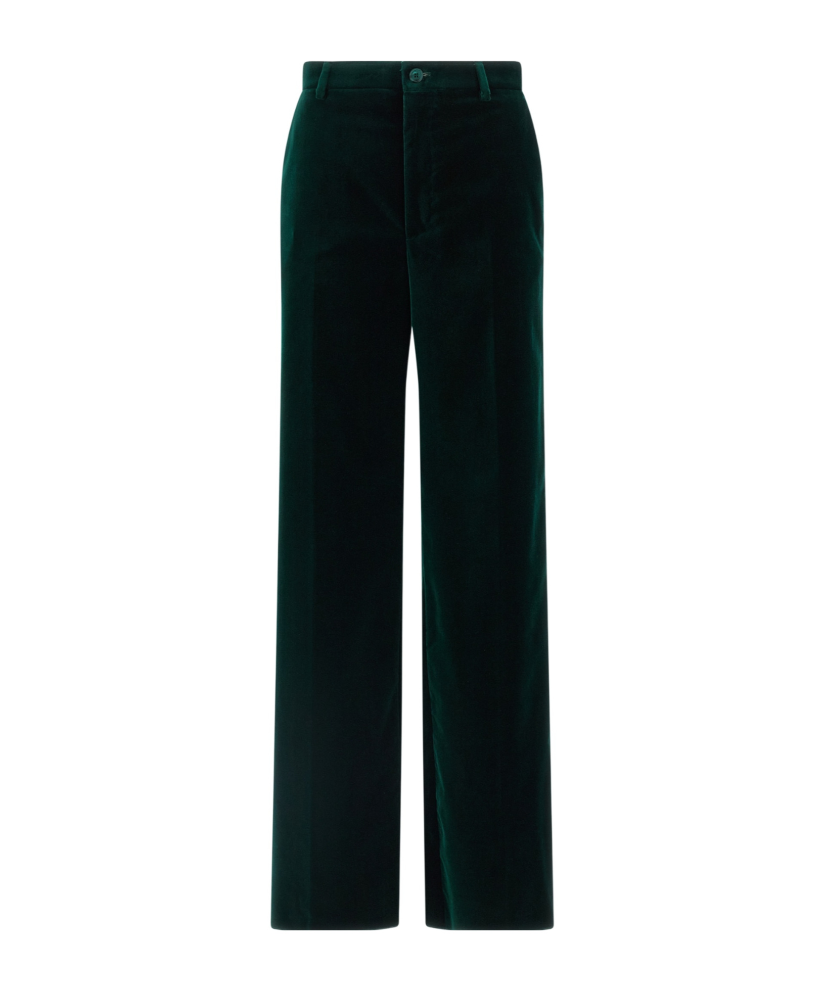 Gucci Tailored Velvet Trousers Featuring Belt Loops In Green