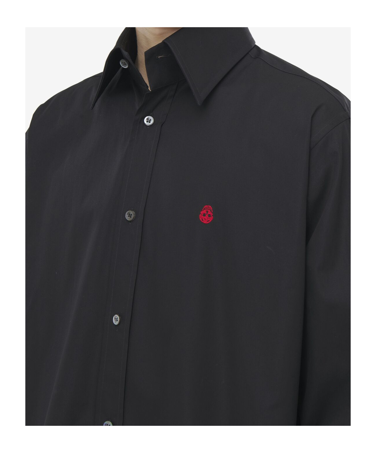 Alexander Mcqueen Long-sleeved Shirt In Black