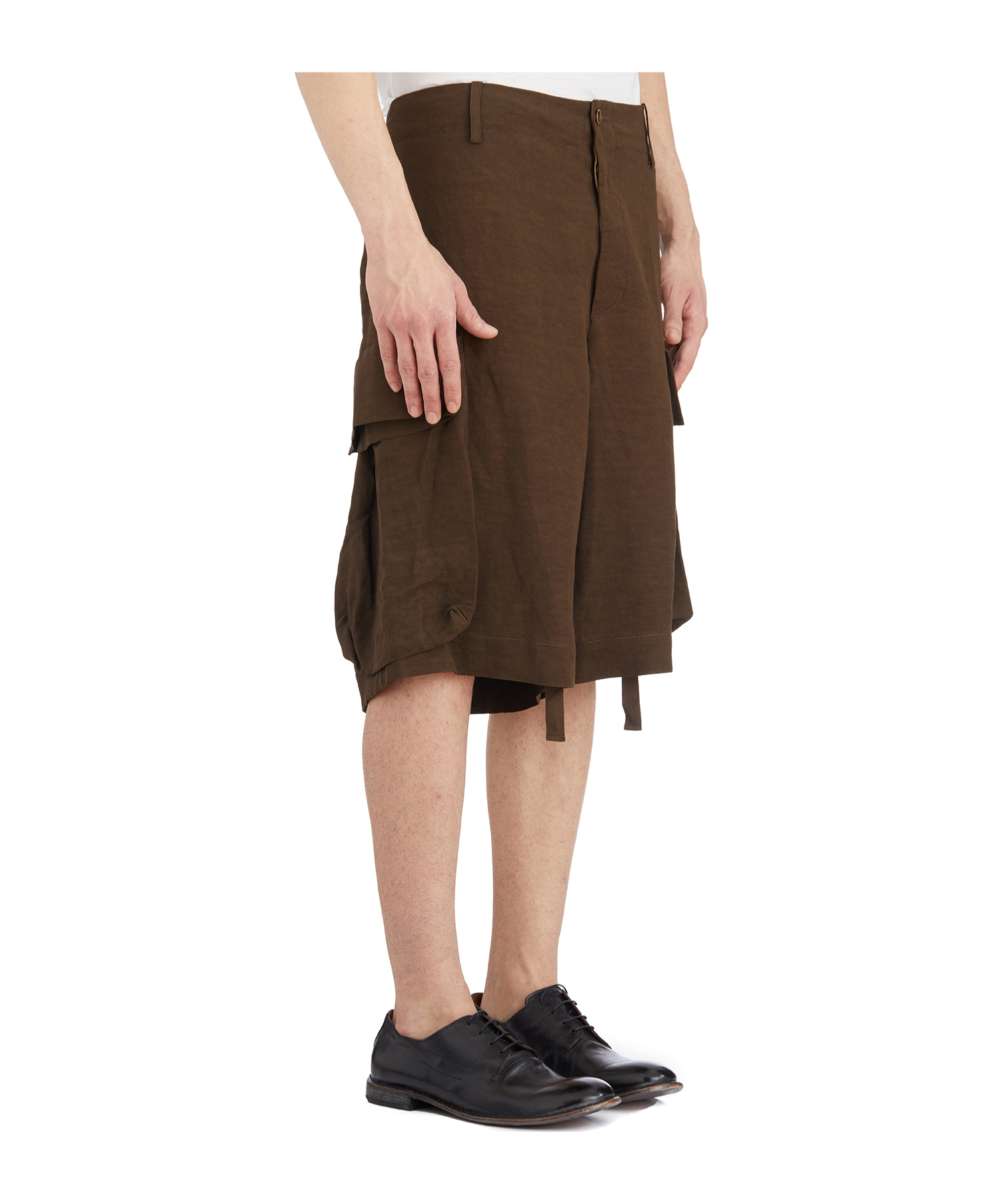 Uma Wang Belt Loops Shorts In Marrone