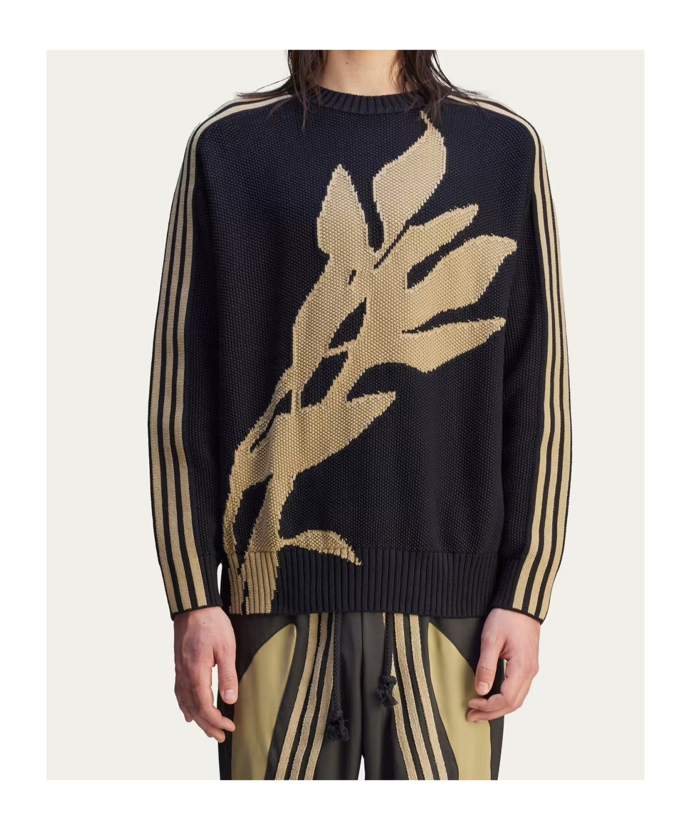 Shop Adidas Originals Floral-embroidered Jumper In Black