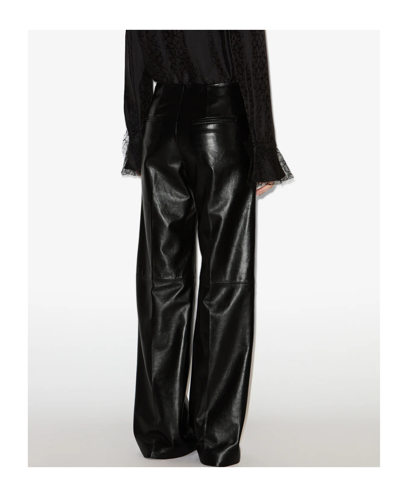 Isabel Marant Ciara Leather Trousers In Black