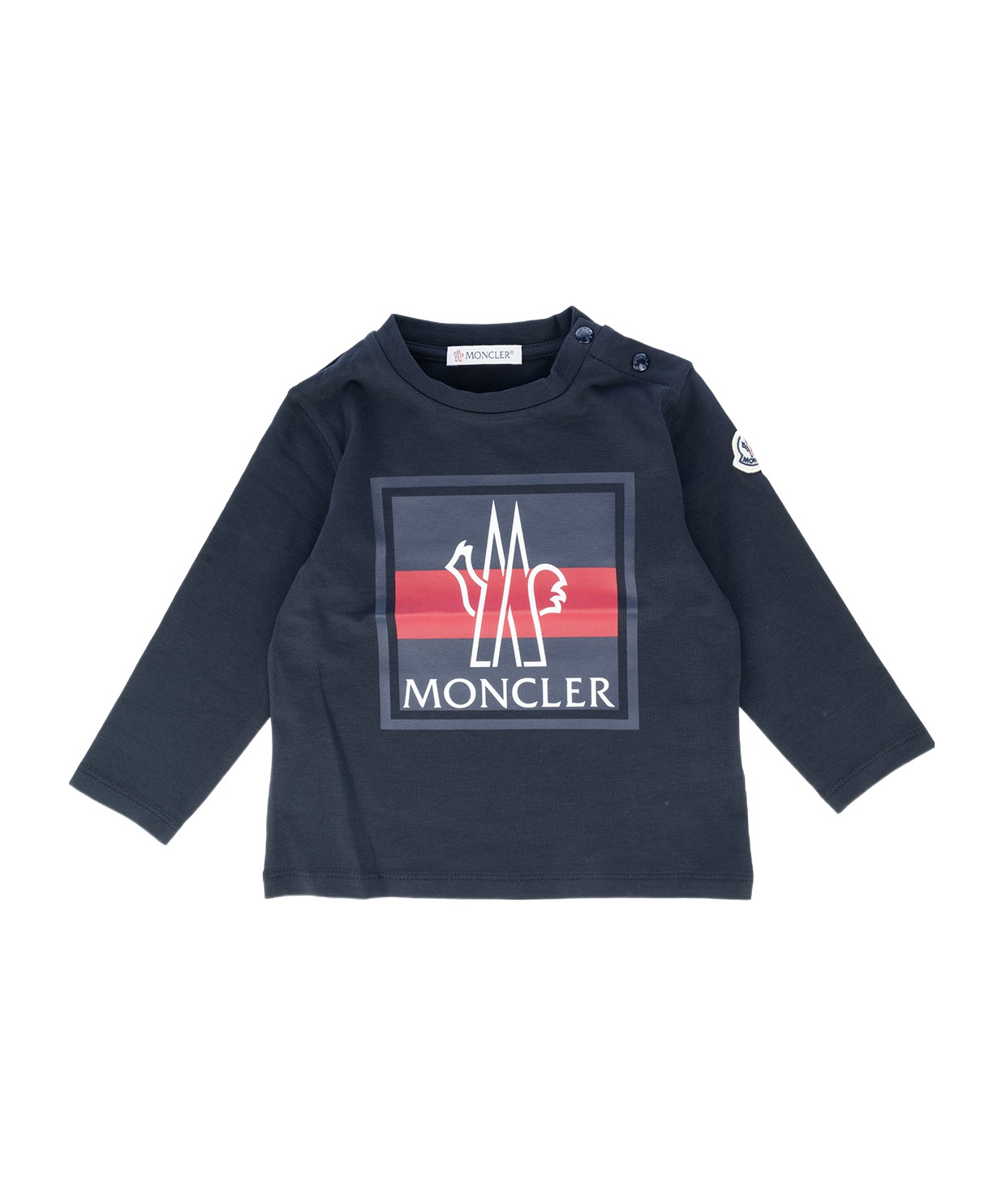 Moncler Logo-motif Long-sleeve T-shirt In Blue