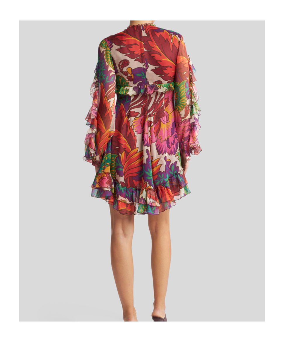 Etro Mini Dress With Maxi Floral Print In Multicolour