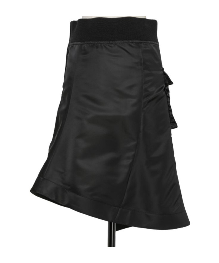 Sacai Front-slit Asymmetric Midi Skirt In Black