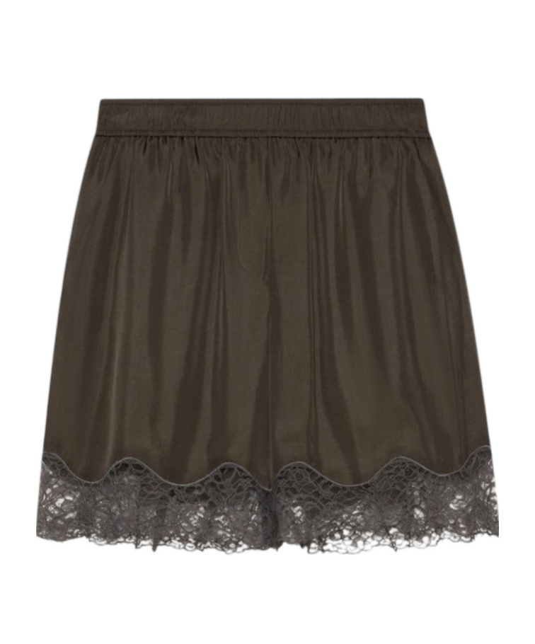 Marella Lace-detail Shorts In Brown