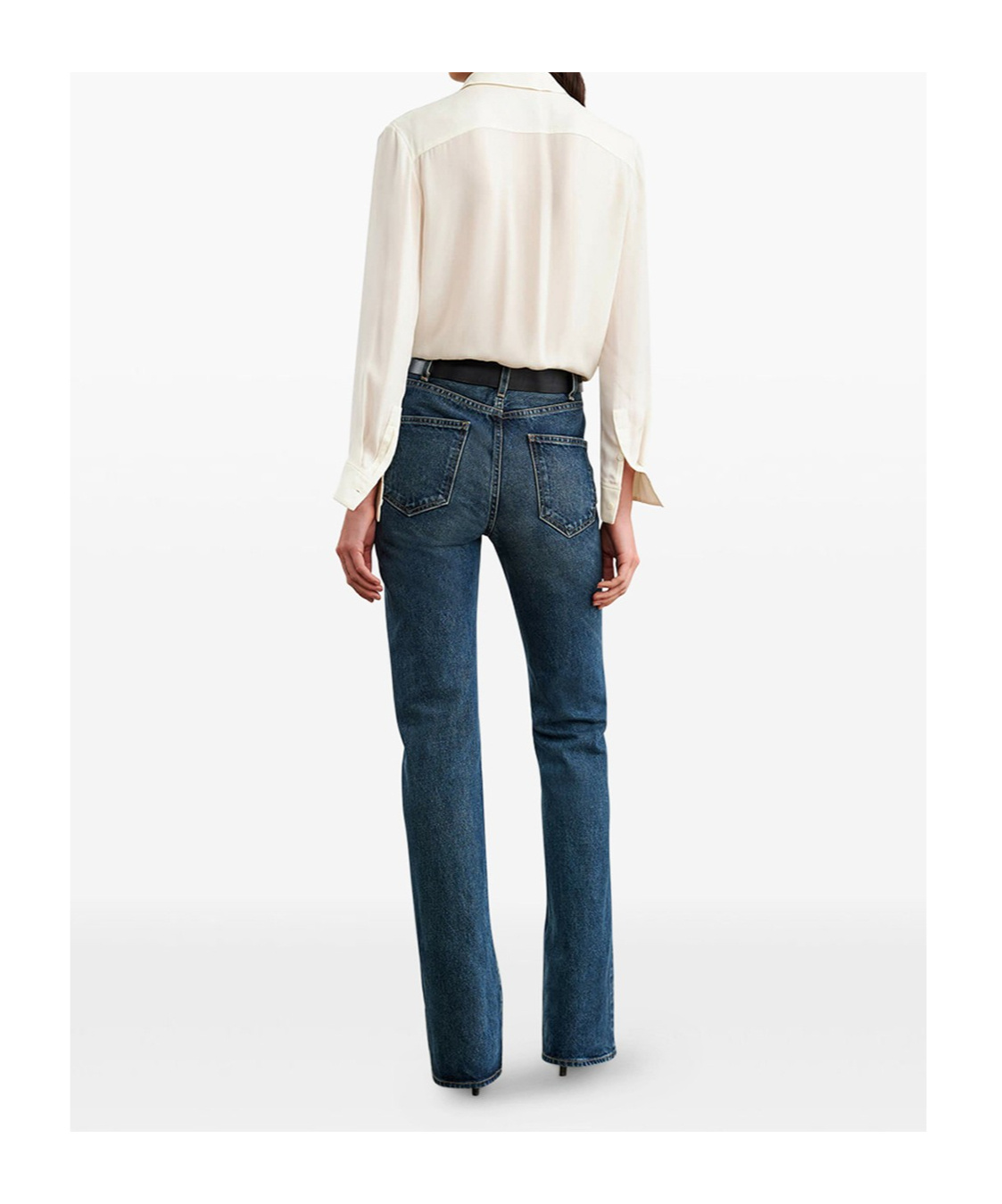 Nili Lotan Belt-loop Jeans In Blue