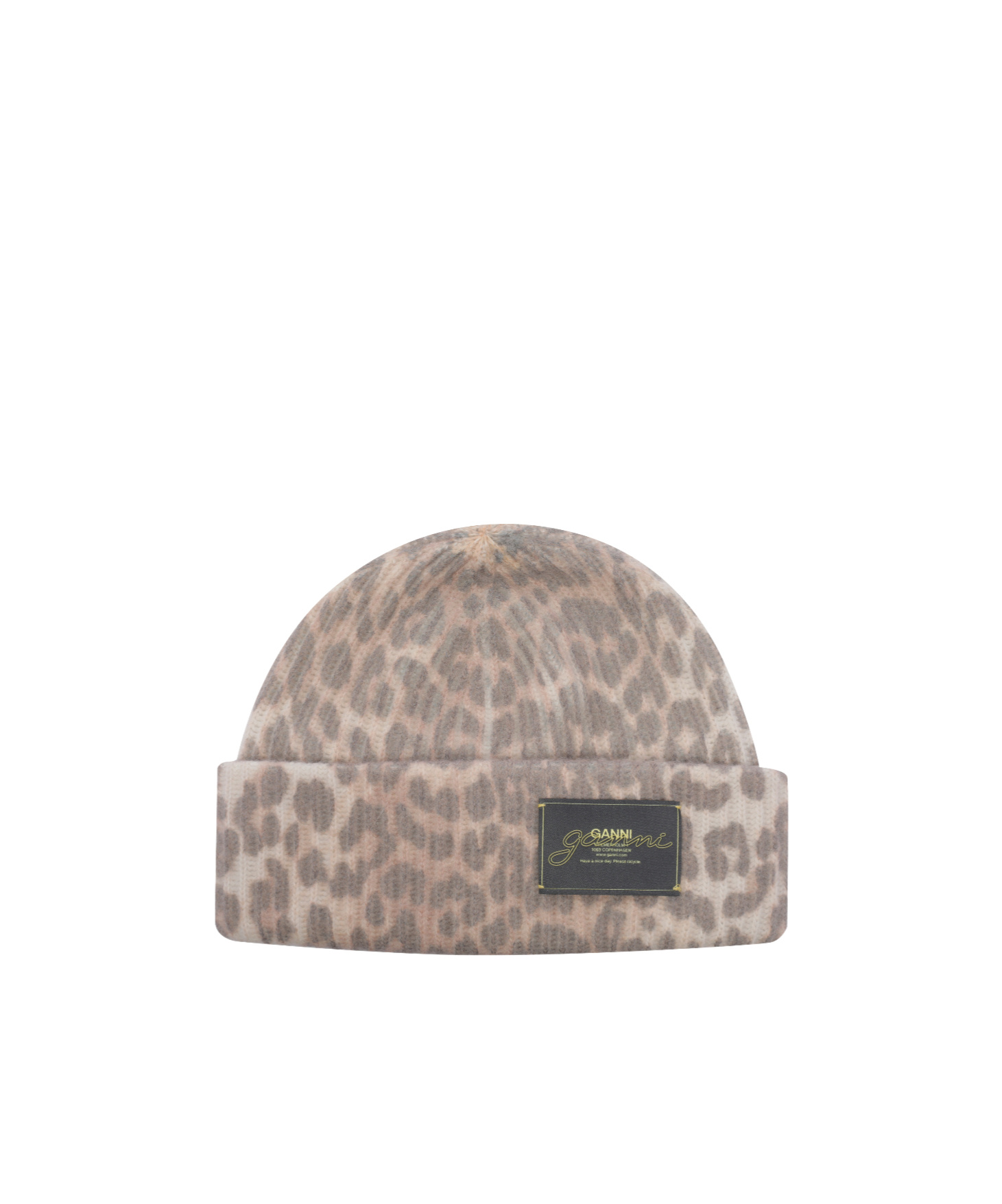 Ganni Animal-print Wool-blend Beanie