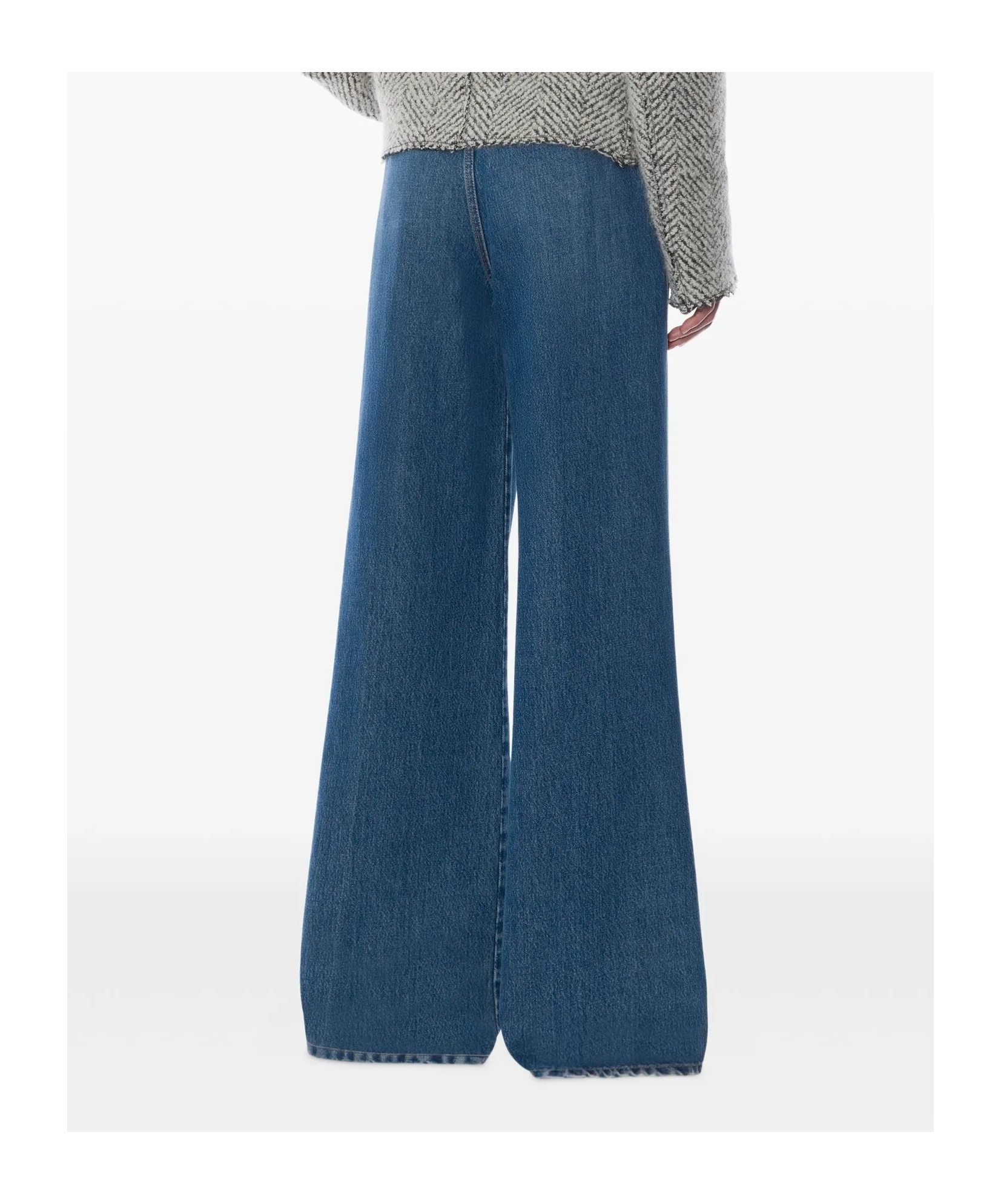 Alberta Ferretti High Waist Wide Leg Trousers With Pleats In Blue