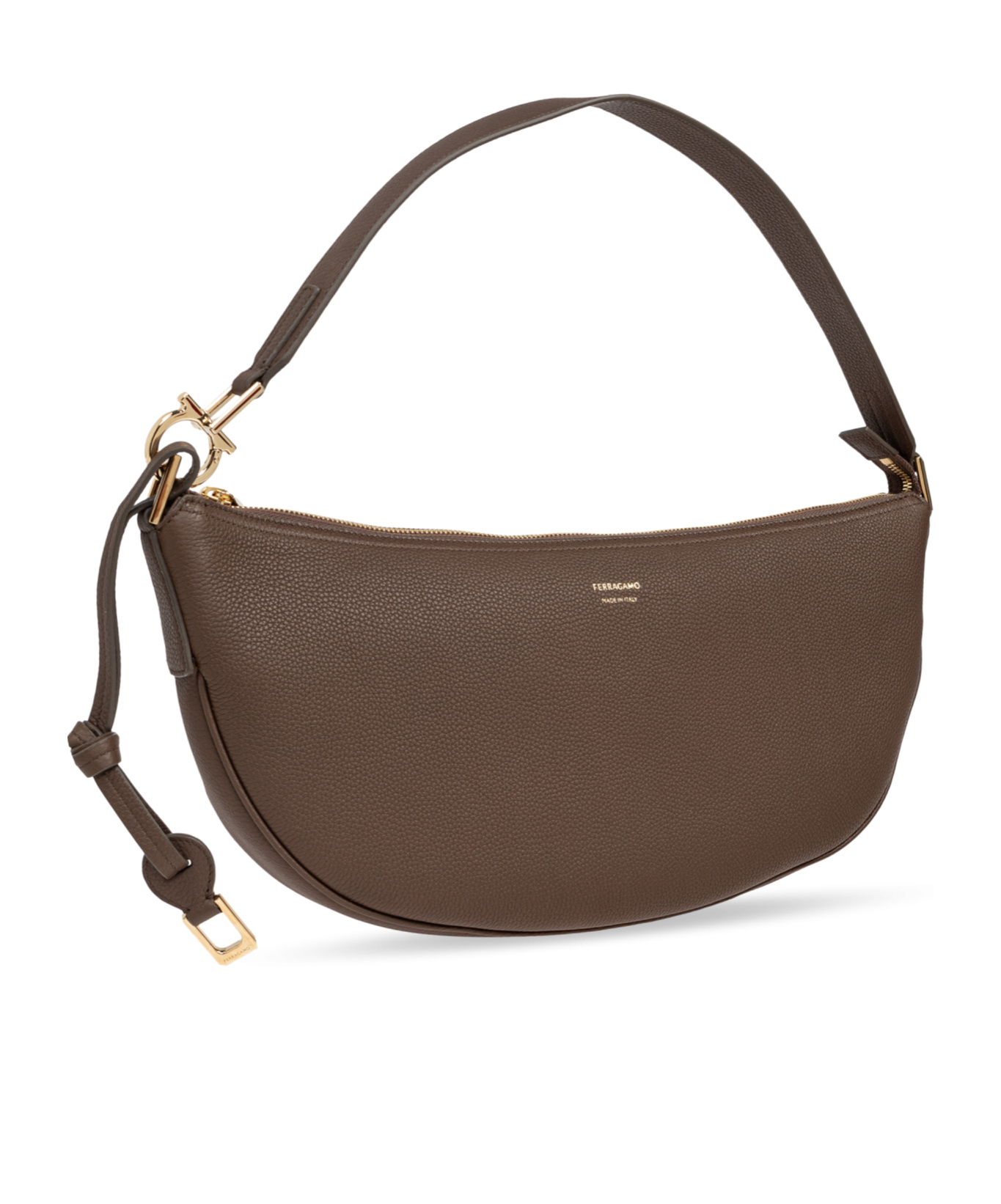 Shop Ferragamo Logo Shoulder Bag In Brown